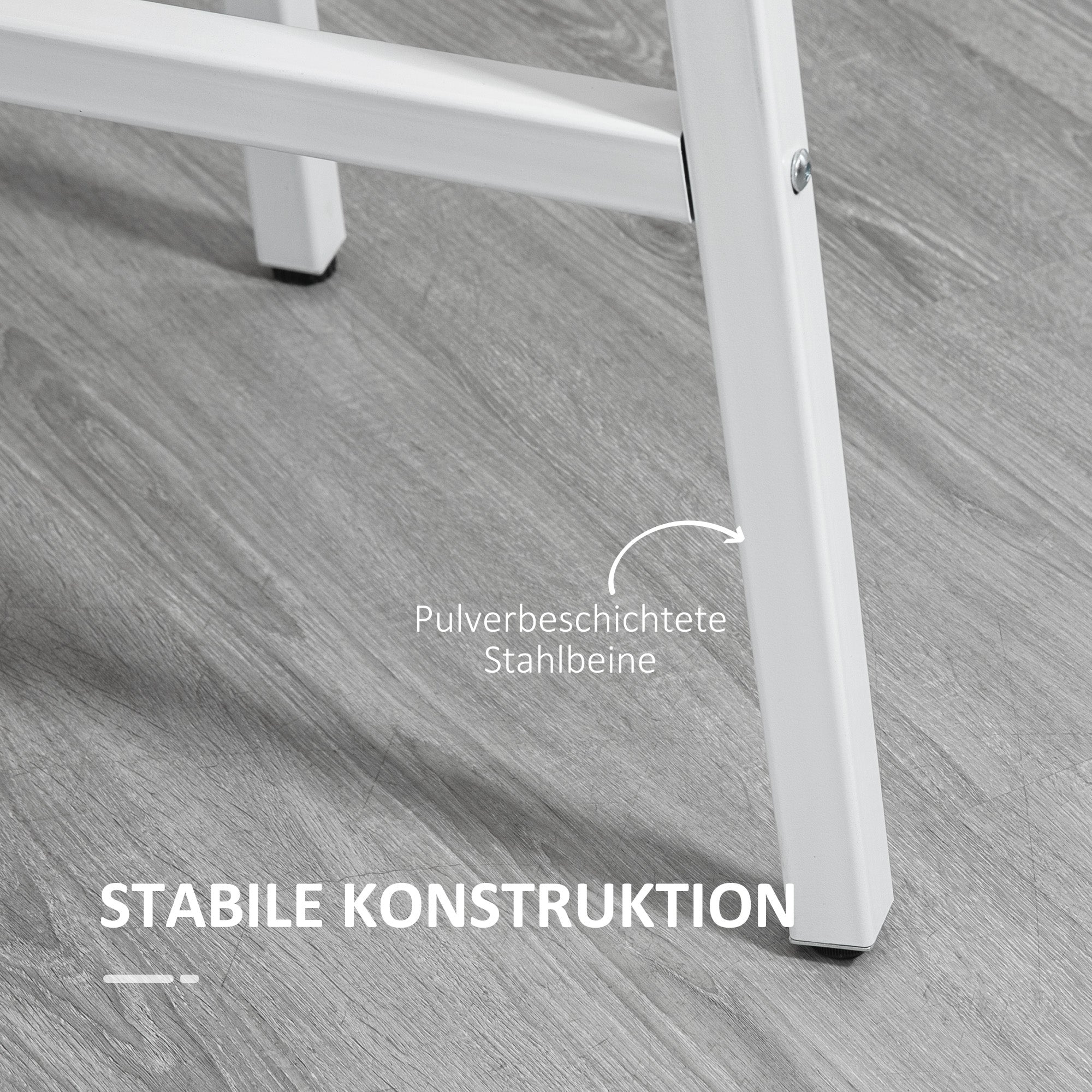 HOMCOM Esstisch, industrieller Stil, abgerundetes Design, stabil bis 60 kg, Ø80 x 76H cm, Naturholz/Weiß