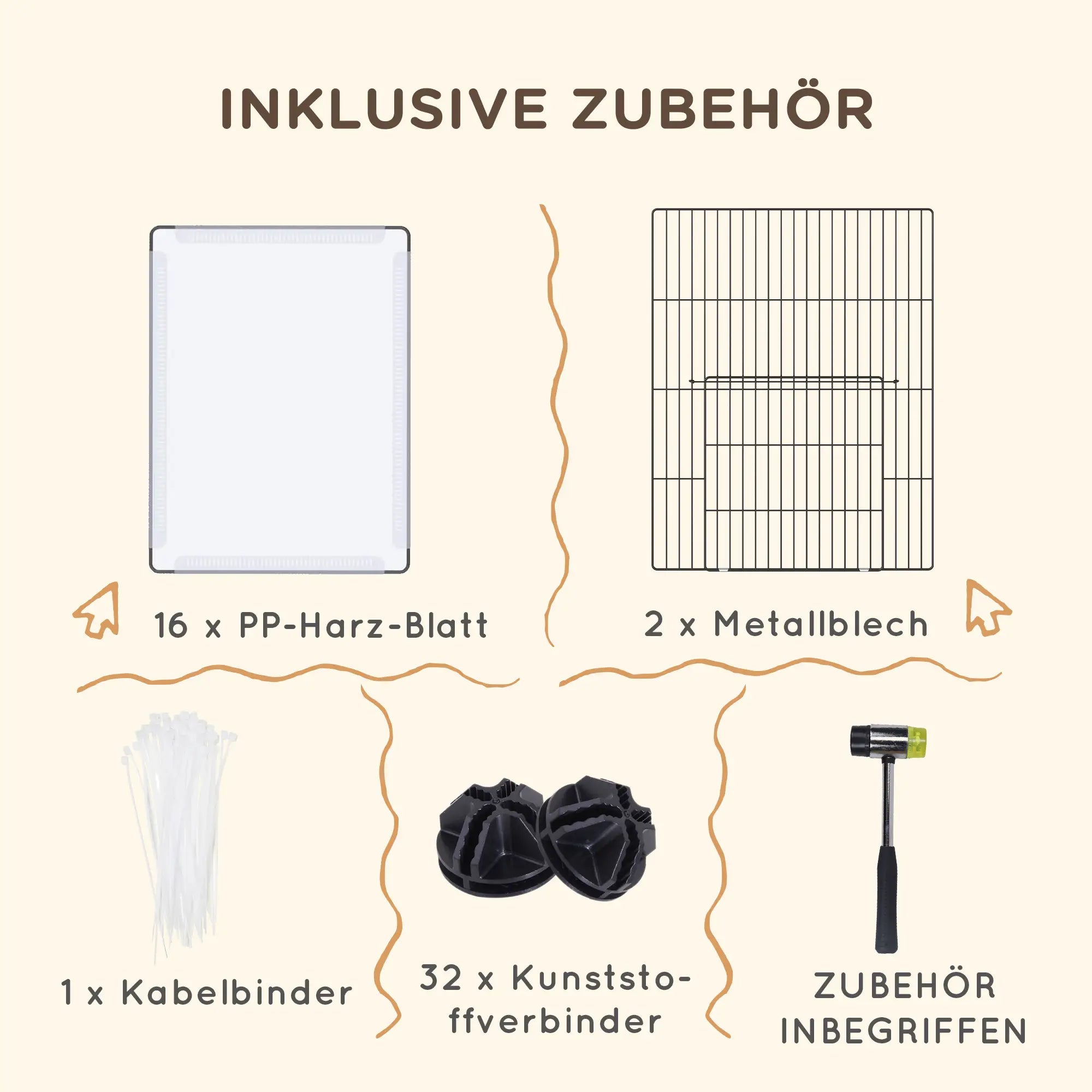 PawHut Kleintierkäfig Meerschweinchengehege modular erweiterbar