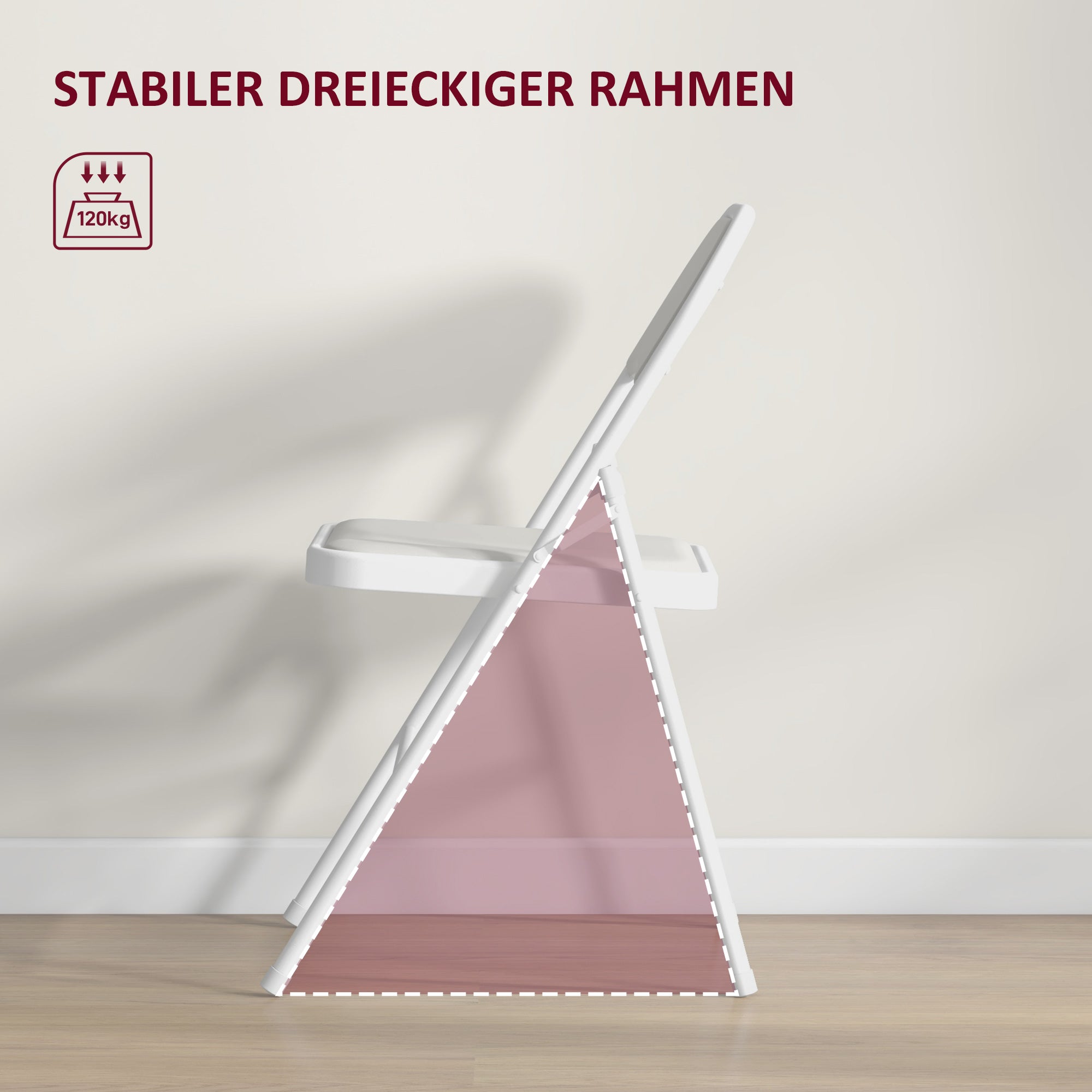 HOMCOM 4er-Set Klappstühle, Tragbare Bürostühle, Metallbeine, Faltstuhl für Büro, Empfang, Wartezimmer, Kunstleder, Weiß