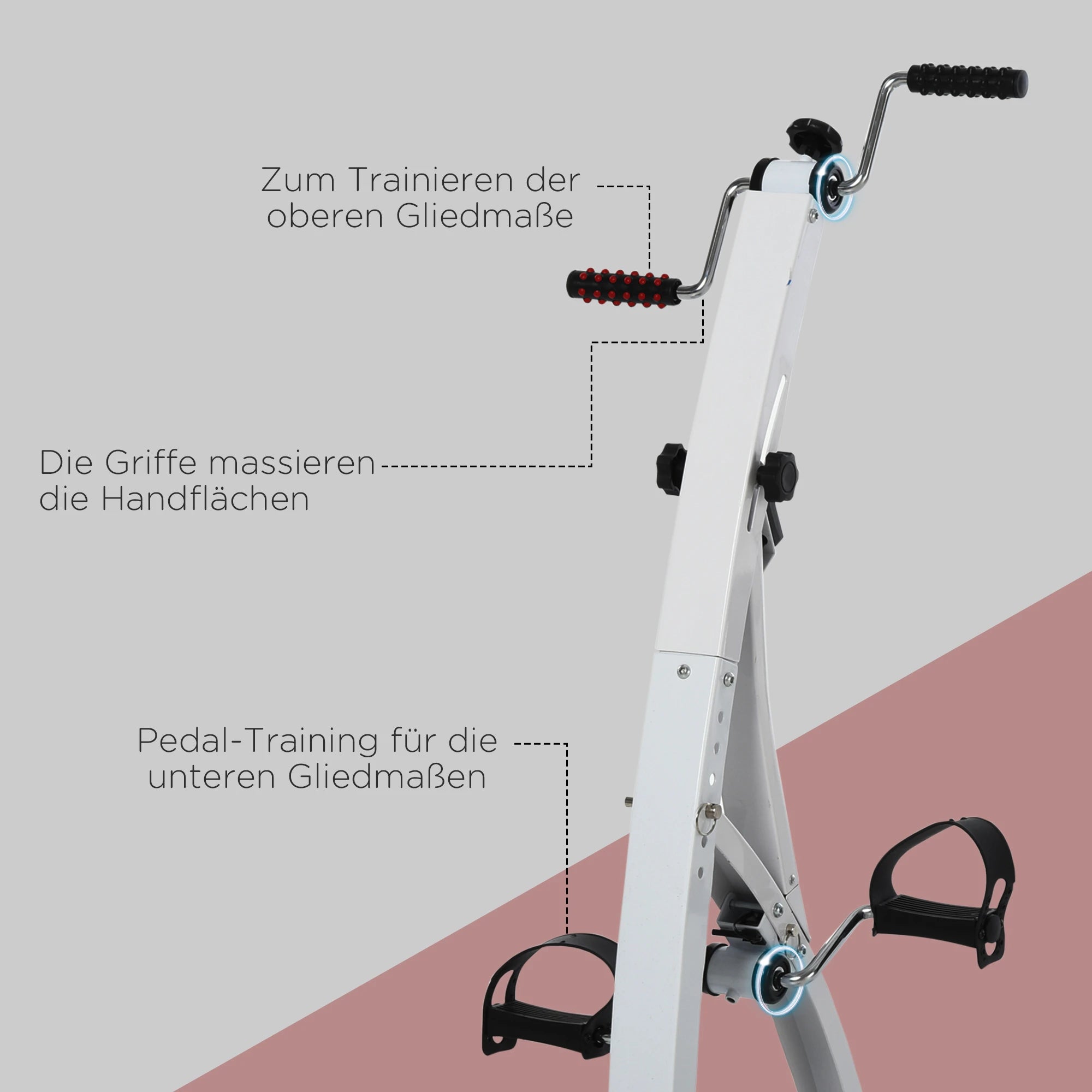 HOMCOM Bewegungstrainer Heimtrainer für Senioren LCD-Display Weiß