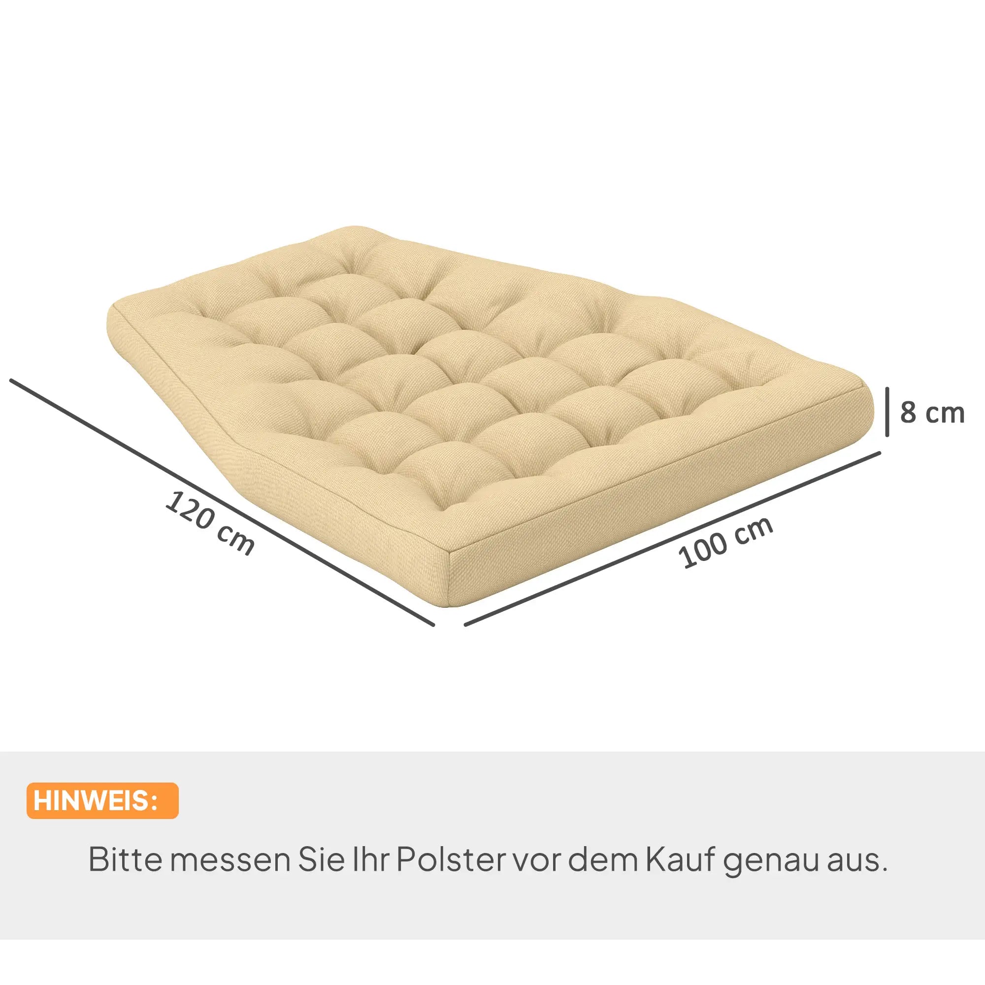 Outsunny Sitzkissen, Außensitzkissen für Hängekorb und Schaukelstühle, Outdoor-Polsterkissen, Beige