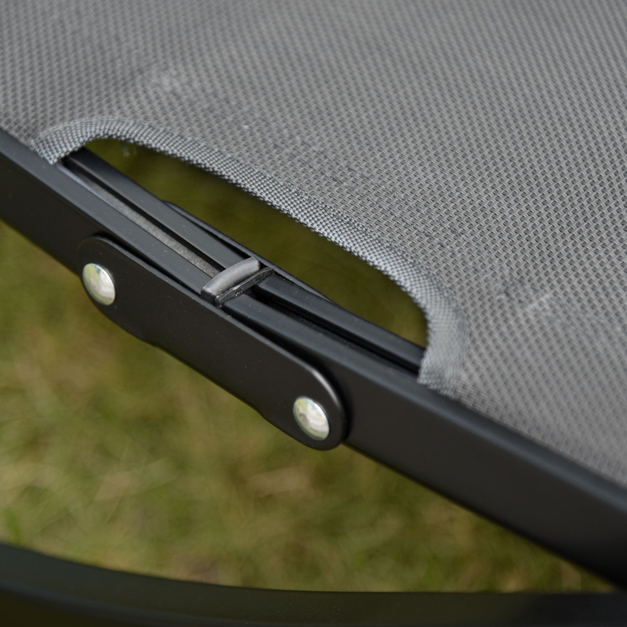 Outsunny 2er Set Sonnenliege Gartenliegen Stoffliege Relaxliege ergonomisch Aluminium Texteline Dunkelgrau 165 x 61 x 63 cm