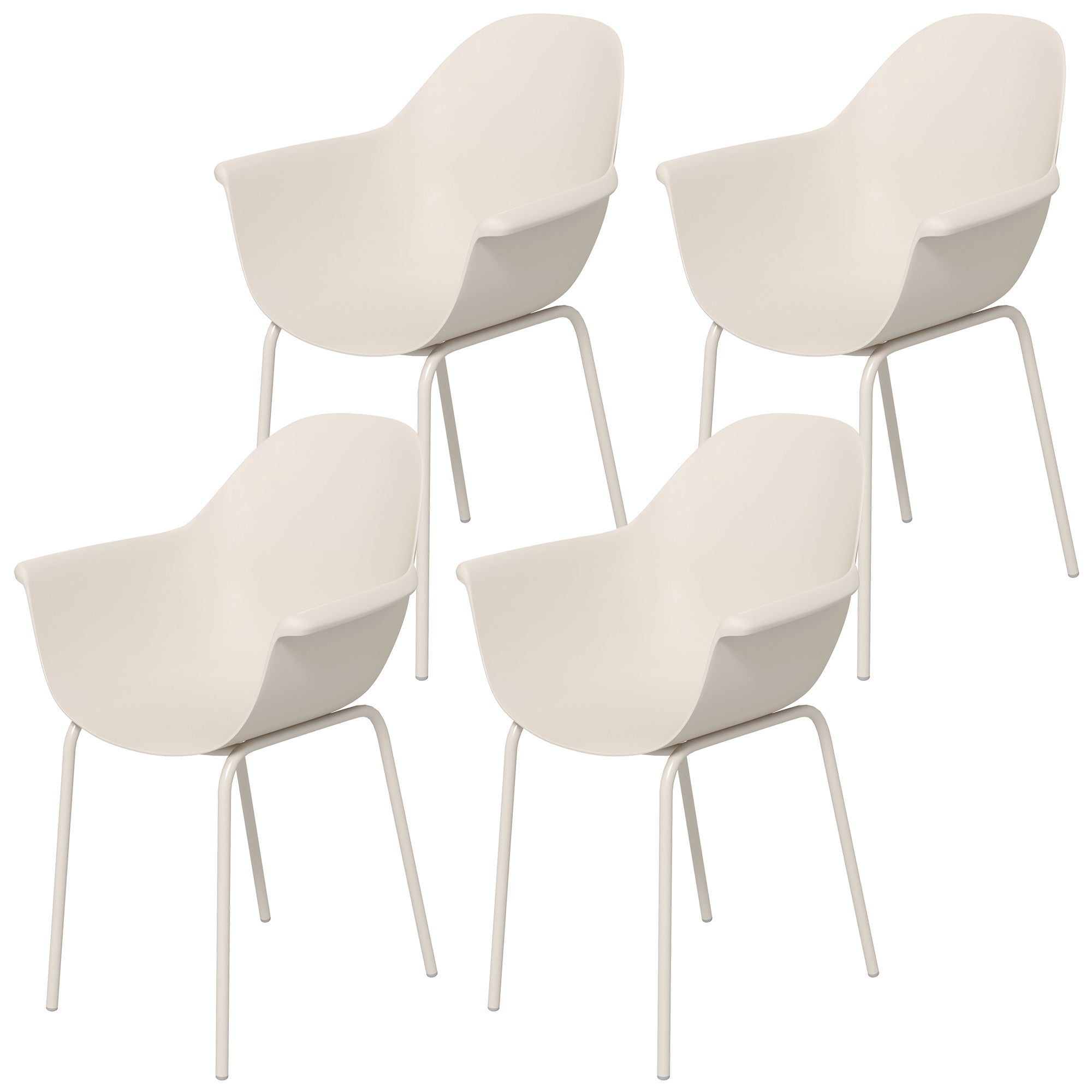 Outsunny 4er-Set Gartenstühle Outdoorstühle Gartenstuhl, Moderns Design, 59 cm x 55 cm x 84 cm, Grau
