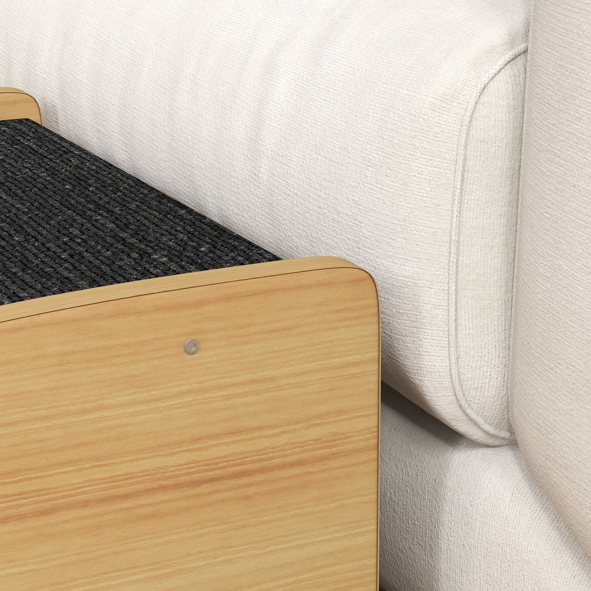 PawHut Haustiertreppe Hundetreppe, 3 Stufen, kleiner Hund, 38,5 cm x 38,5 cm x 30 cm, Eiche + Schwarz