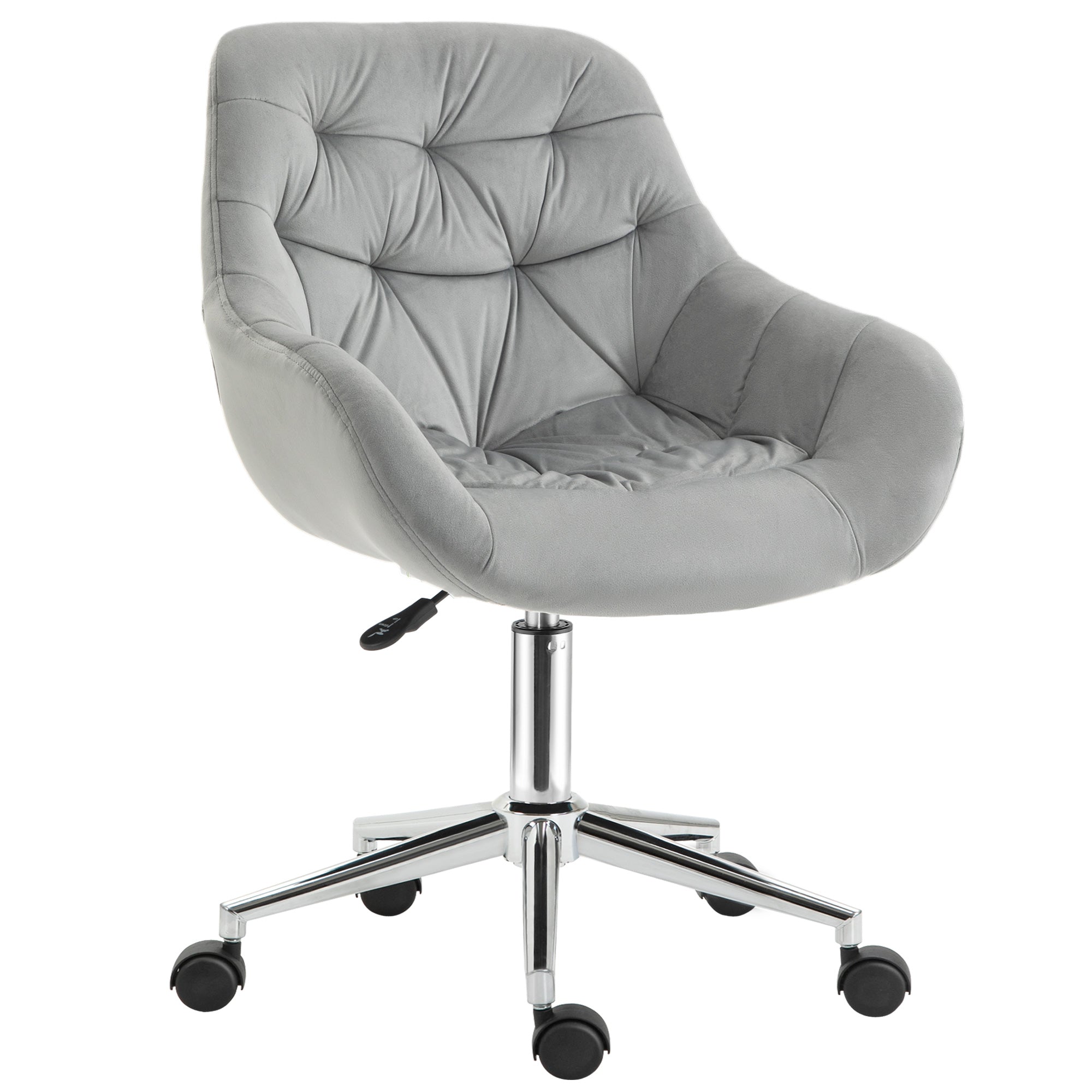 Vinsetto Bürostuhl Chefsessel Drehstuhl Computerstuhl Sitzhöhenverstellung für jüngere Benutzer und Kleines zum Lernen und Spielen Polyester Schaumstoff Metall Nylon Grau 59 x 58 x 80-90 cm