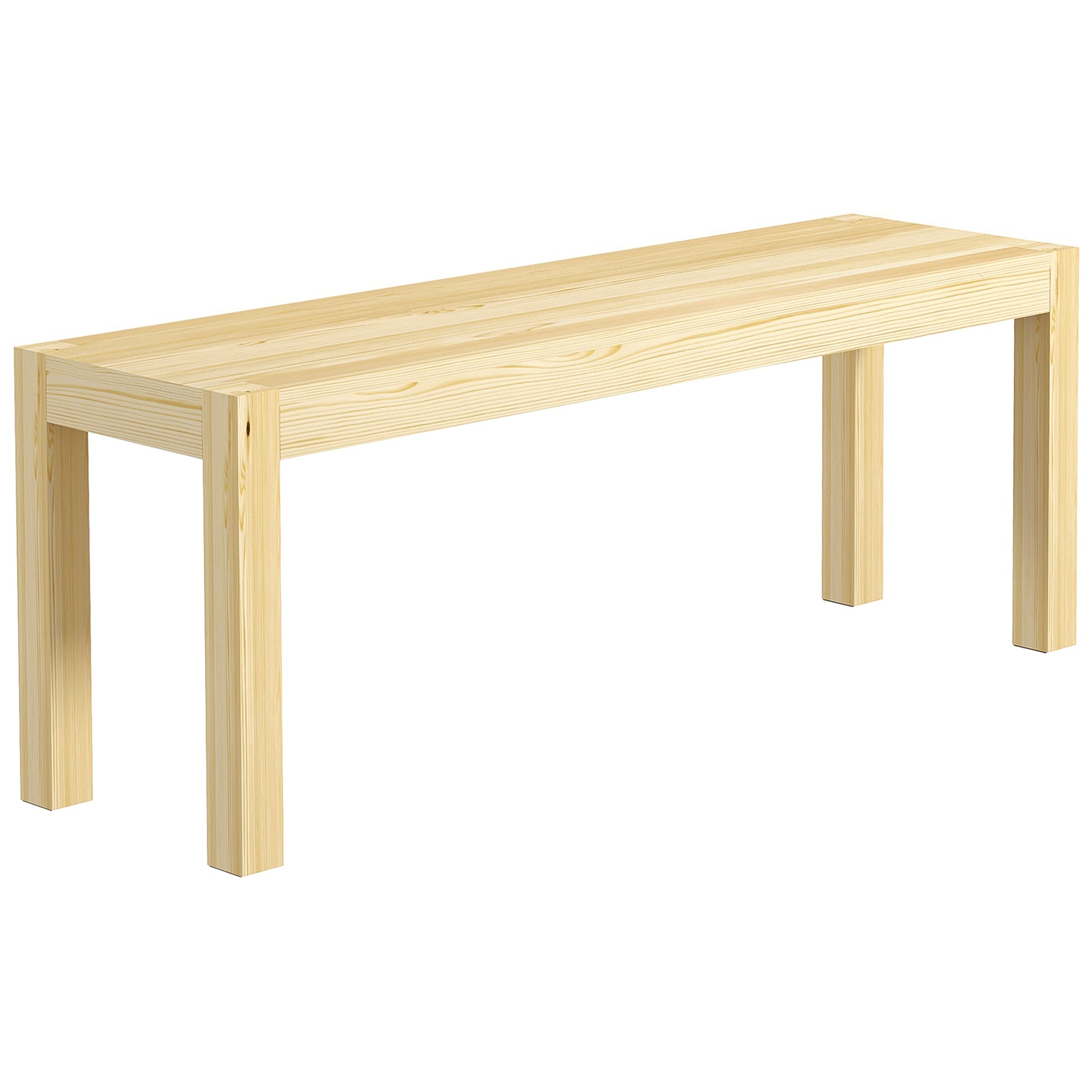 HOMCOM Sitzbank Holzbank Küchenbank, Massivholz, 3-Sitzerbank, 120 cm x 33 cm x 45 cm, Natur