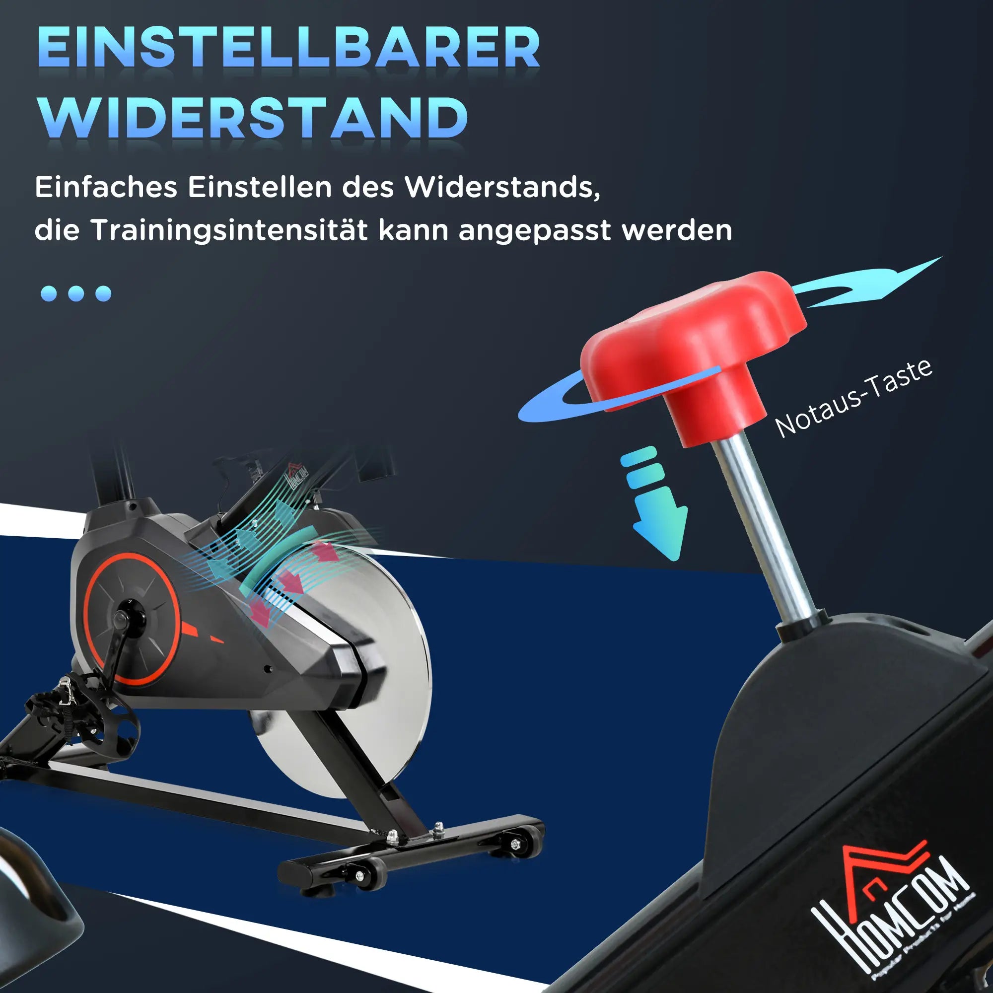 HOMCOM Indoor Cycling Bike Trainer Home Gym Fahrradtrainer Fitnessfahrrad 85 x 46 x 114 cm