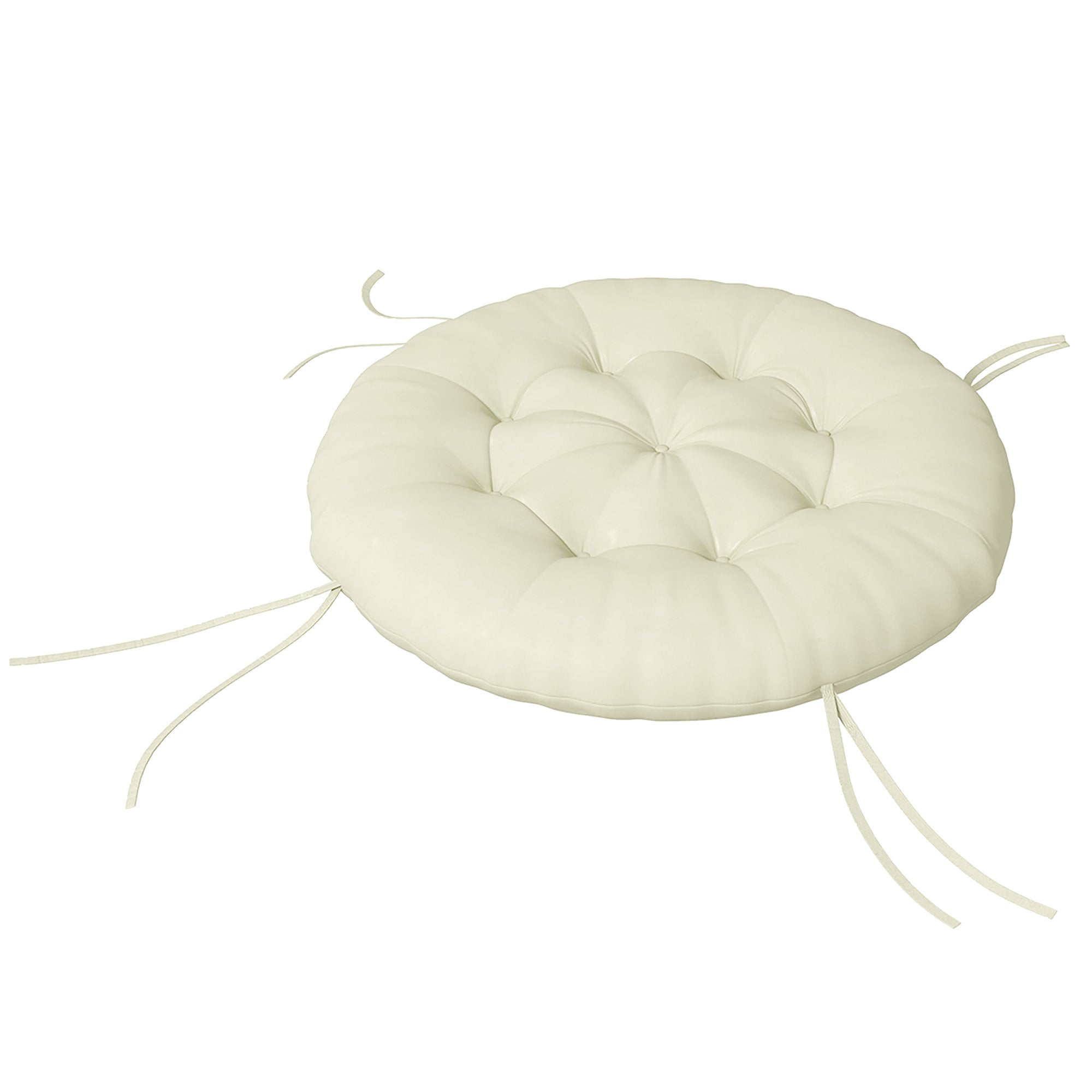 Outsunny Sitzpolster Sitzkissen Sitzauflage, mit Knopfheftung, 80 cm x 80 cm x 10 cm, Cremeweiß