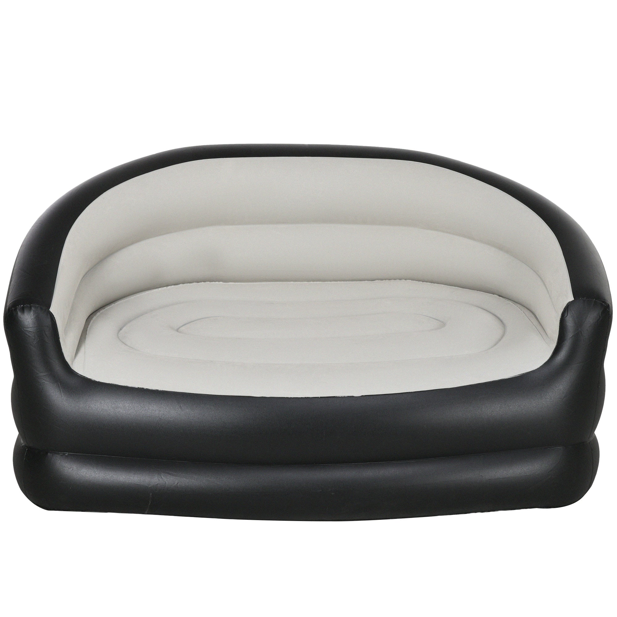 Outsunny Aufblasbares Sofa Luftsessel, 138 x 87 x 71 cm, Grau + Schwarz
