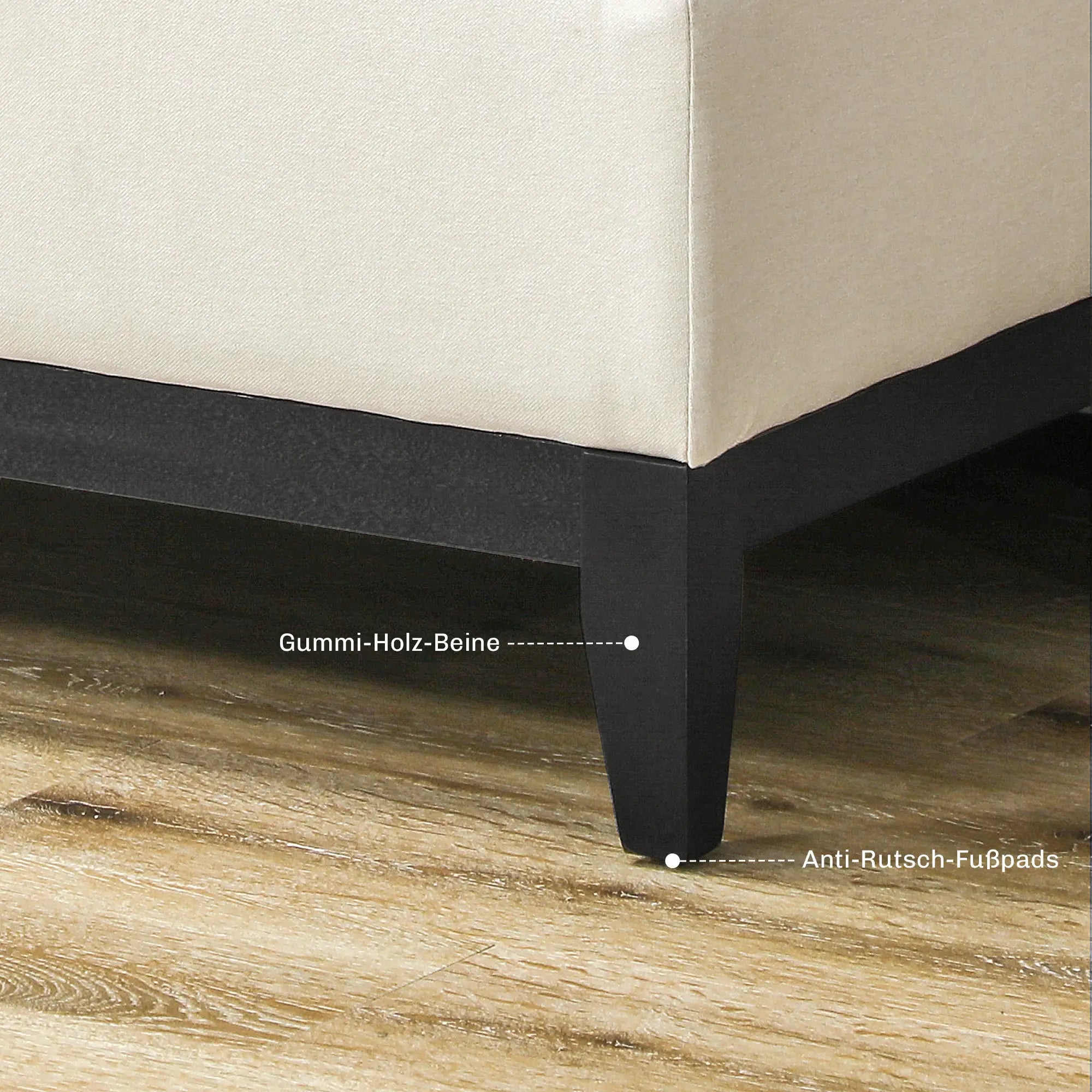 HOMCOM Sitzbank mit Stauraum und Tablett cremeweiß