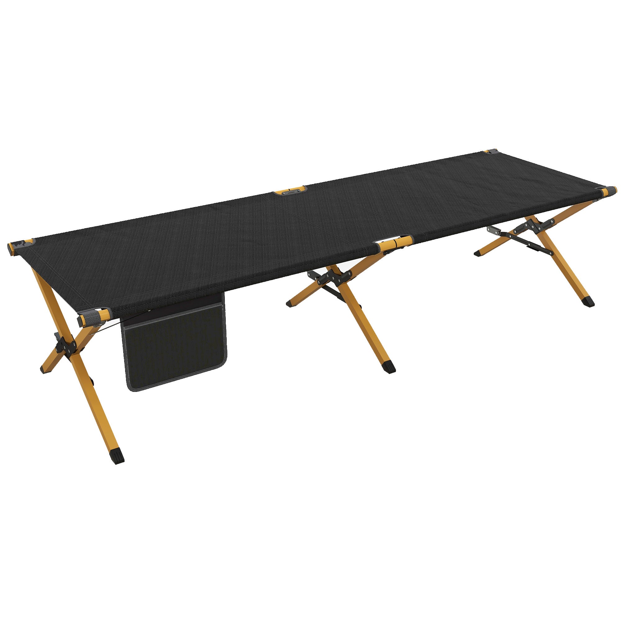 Outsunny Sonnenliege Strandliege Gartenliege, klappbar, wetterbeständig, 196 cm x 64 cm x 45 cm, Schwarz