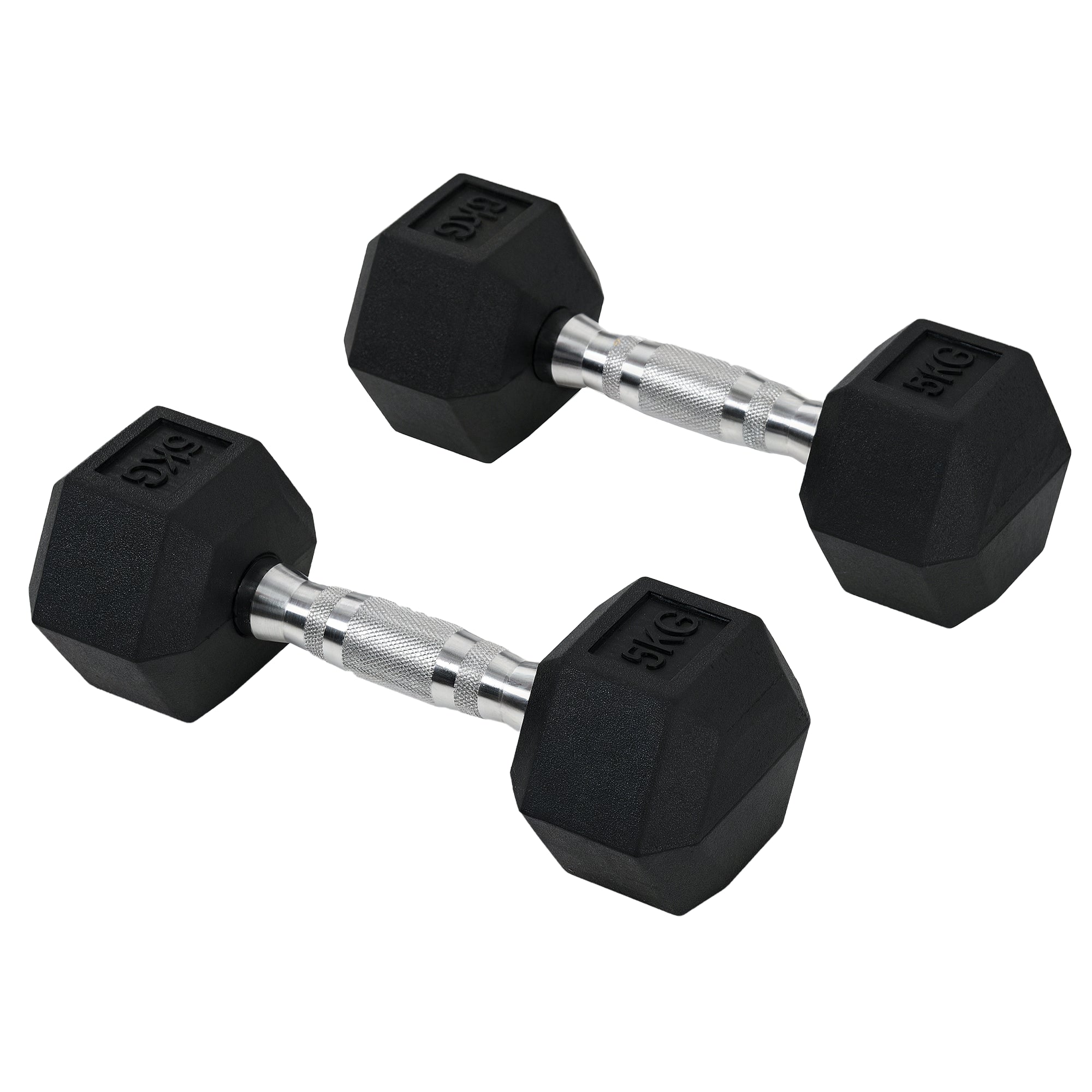 HOMCOM Hantelset, 2er Set Hanteln mit gerändeltem Griff, Kurzhantelset aus Gusseisen, 2 x 5 kg, Kurzhanteln für Männer und Frauen, Dumbbell Set für Zuhause, Fitnessstudio, Krafttraining