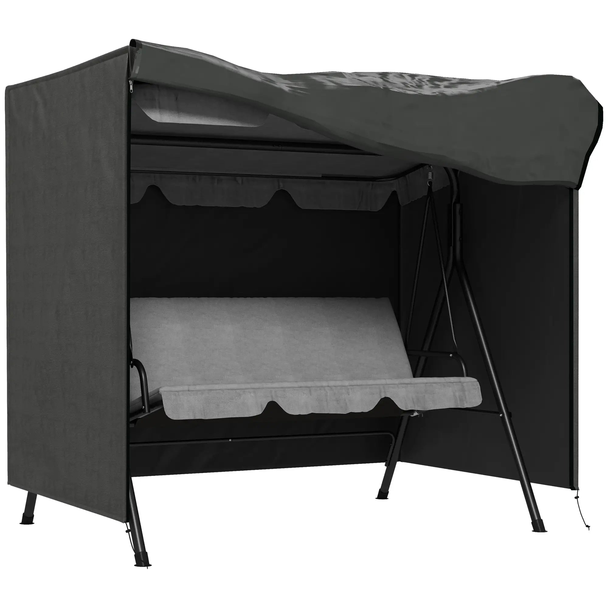 Outsunny Abdeckung für Gartenschaukel, Schutzhülle für Hollywoodschaukel, Abdeckhaube, wasserfest, 177 x 114 x 152 cm, Grau