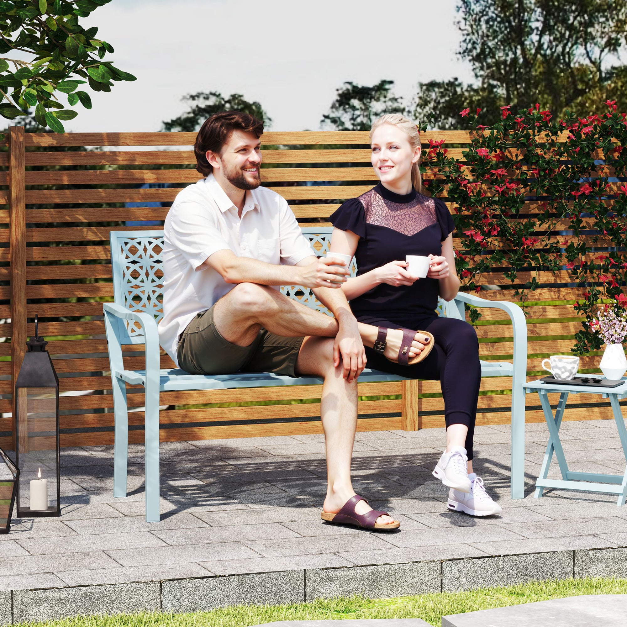 Outsunny Friesenbank 2-Sitzer Holzbank