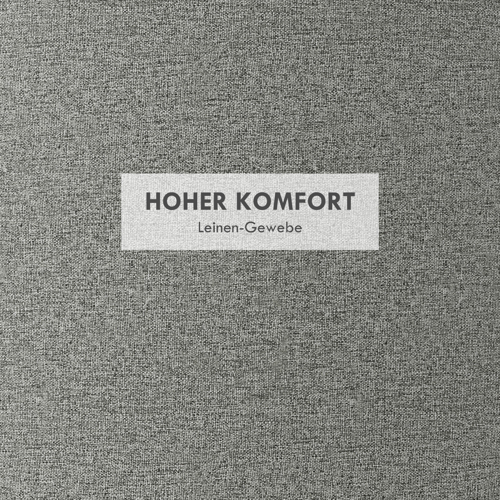 HOMCOM Hocker Polsterhocker, Leinen, versteckter Stauraum, umkehrbarer Deckel, 5 6cm x 56 cm x 42 cm, Grau + Natur