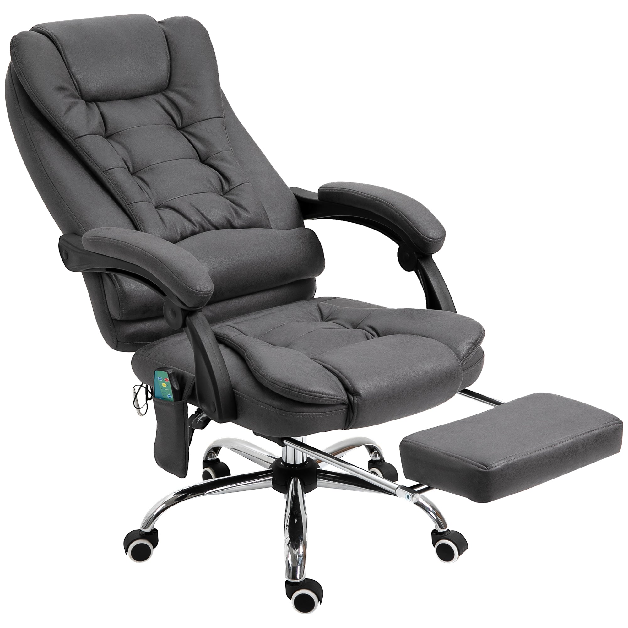 Vinsetto Bürostuhl mit Massagefunktion, ergonomisch, 65x160x104cm, Grau
