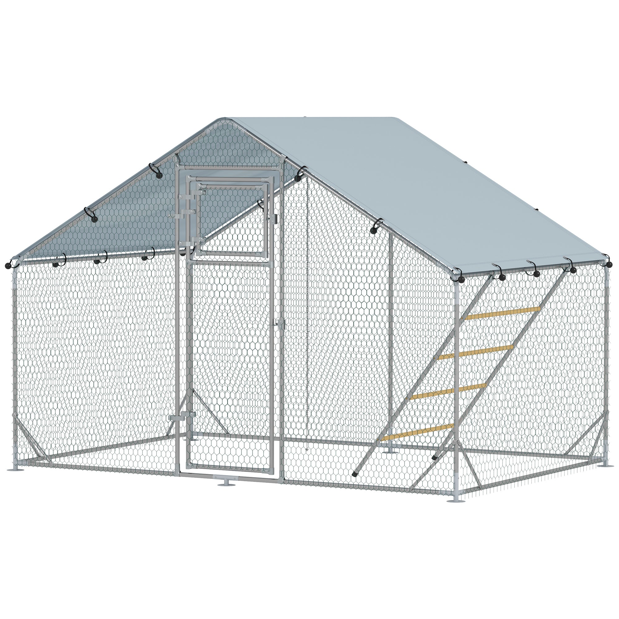 PawHut Hühnerstall Freilaufgehege Outdoor UV-beständig Futtertür