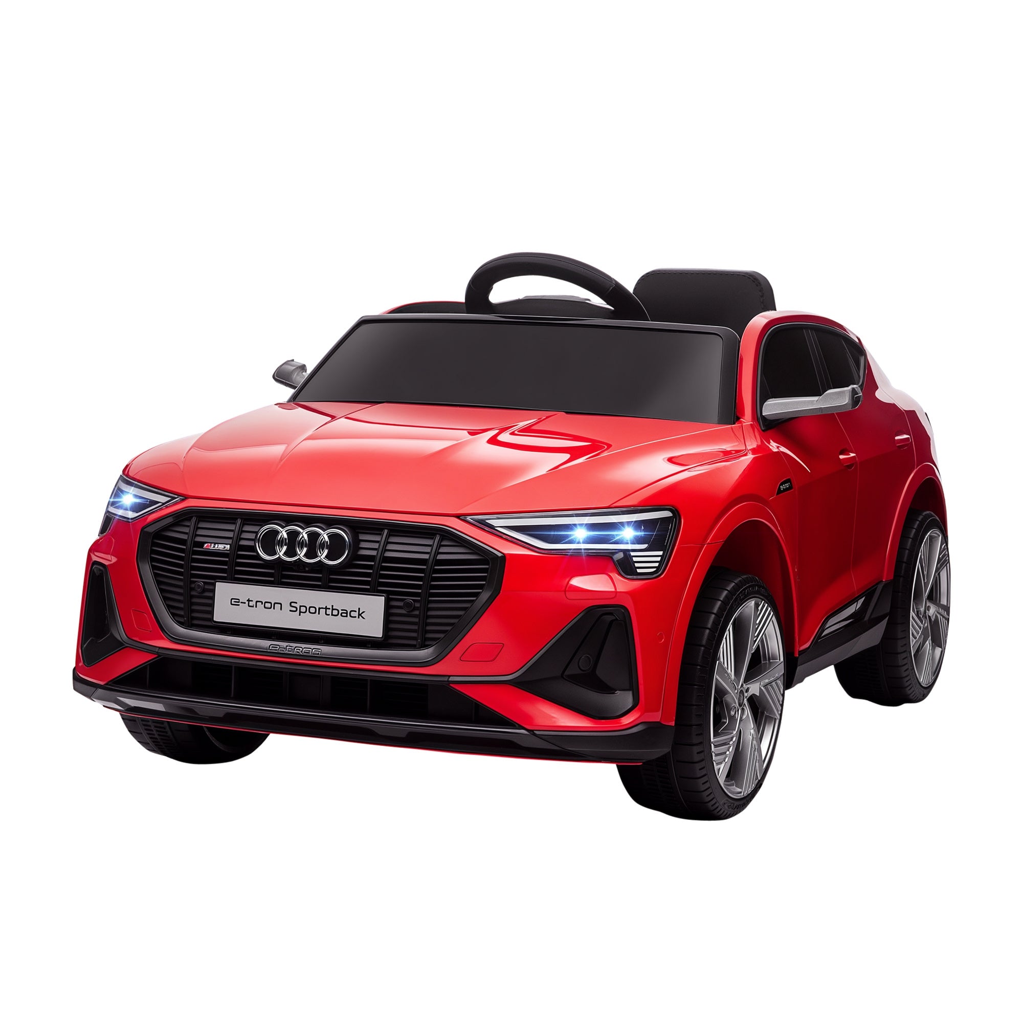 HOMCOM Kinder-Elektroauto, bis 5 km/h, mit Sicherheitsgurt, Fernbedienung, Scheinwerfern, Musikfunktion, rot
