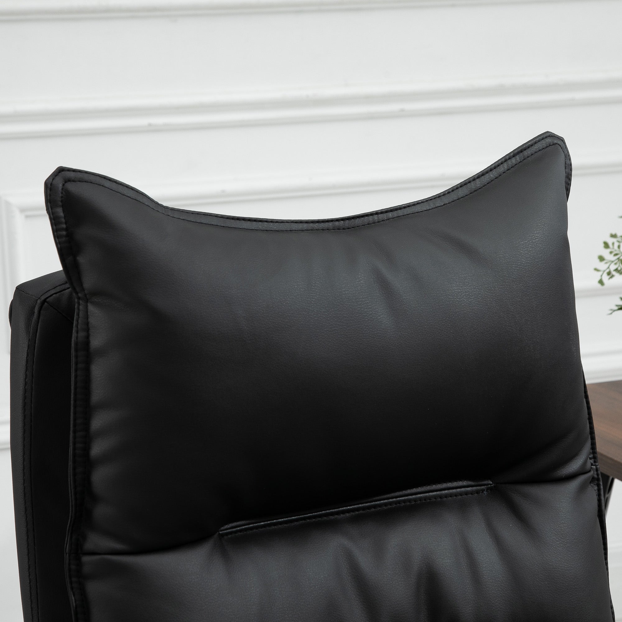 Vinsetto Bürostuhl mit Liegefunktion, ergonomisch Schreibtischstuhl, höhenverstellbar Drehstuhl mit Fußstütze, gepolstert, bis 135 kg belastbar, für Büro, Arbeitszimmer, Schwarz