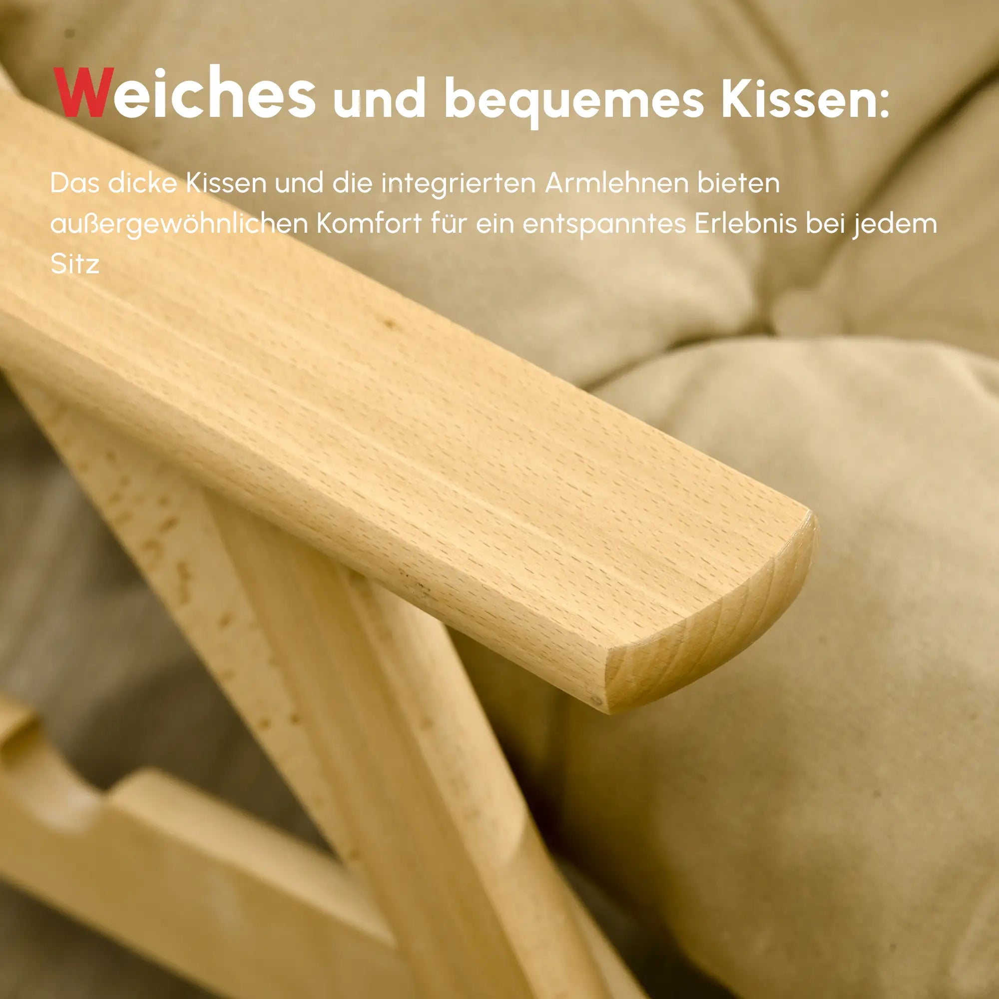 HOMCOM Klappbarer Relaxsessel aus Buchenholz, Braun