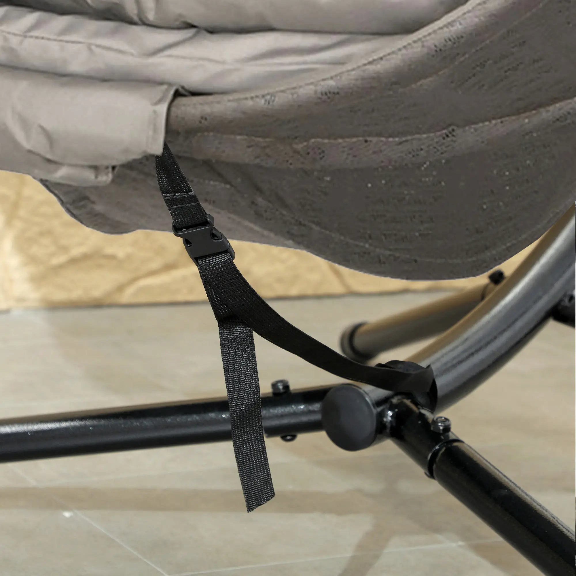 Outsunny Hängesessel Sand klappbar bis 120?kg