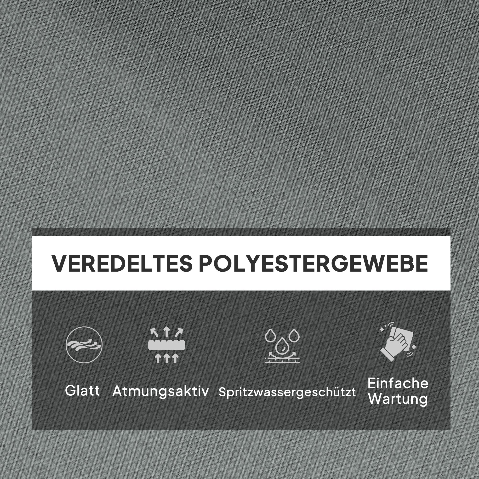 Outsunny Sitzkissen, Dickes Polsterkissen für Sitzmöbel, mit Rückenlehne, Schaukelstuhlkissen, für drinnen und draußen, Hellgrau
