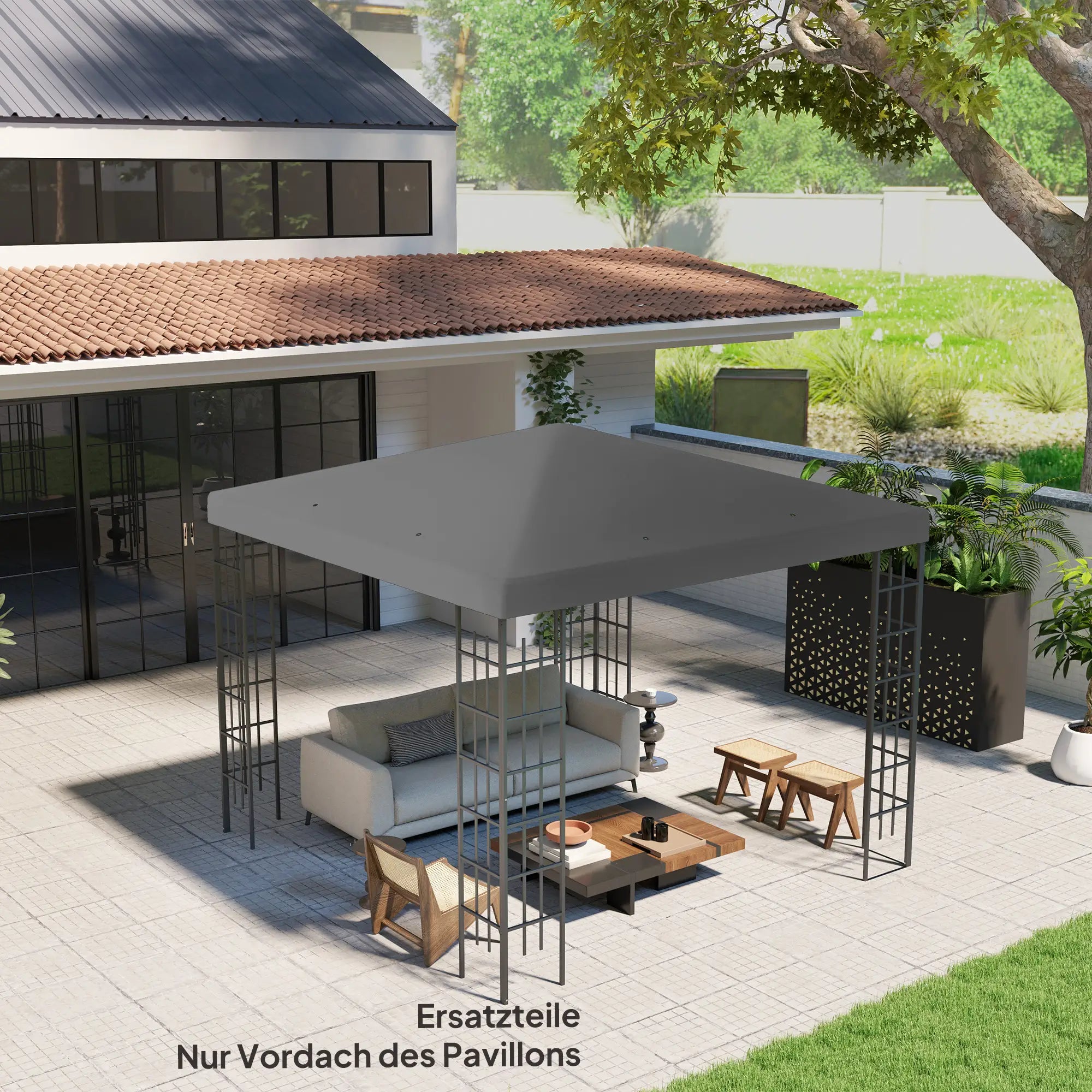 Outsunny Ersatzdach 3×3?m Dunkelgrau