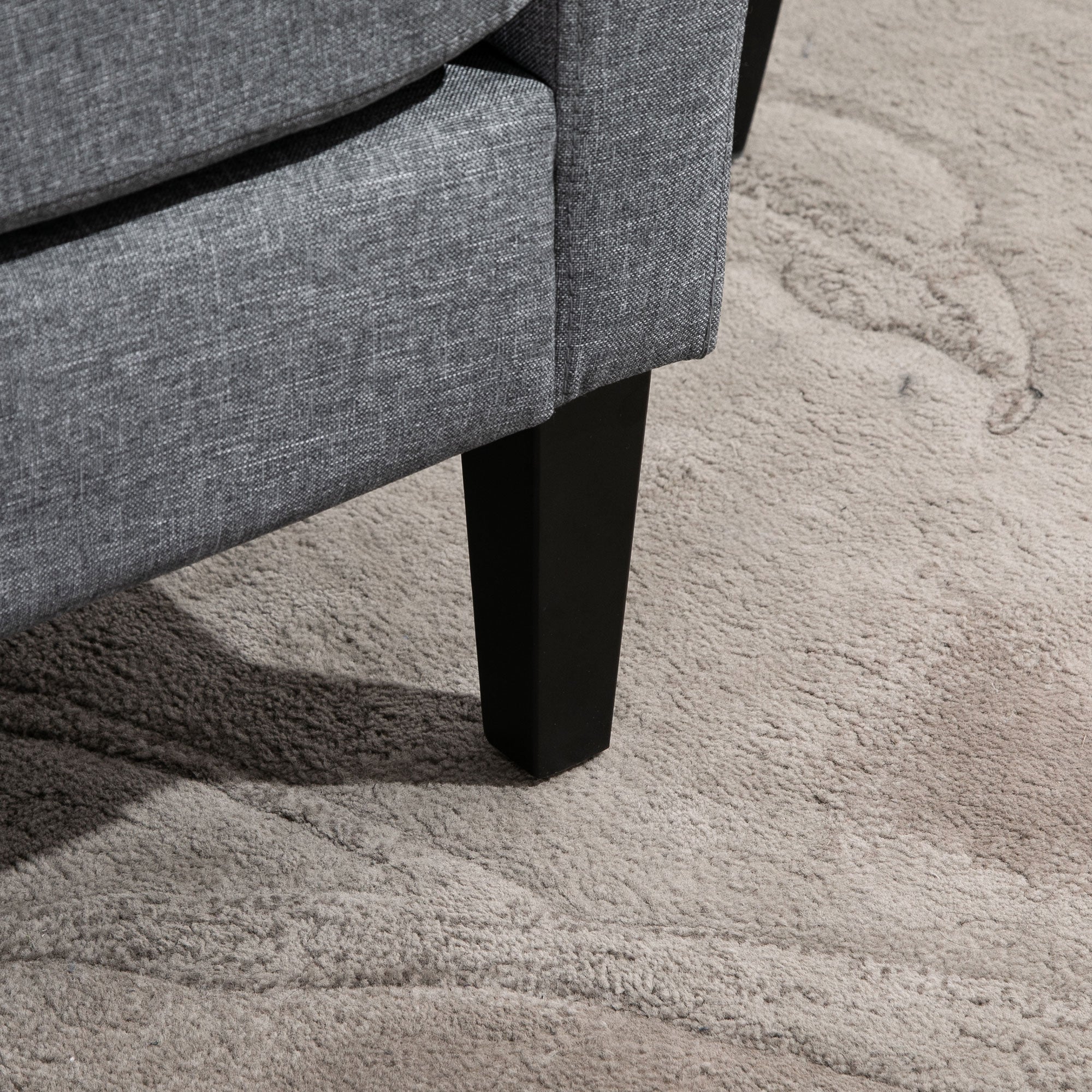 HOMCOM Einzelsessel, Relaxsessel, Polstersessel mit Holzfüßen, Stoff in Leinenoptik, 66 x 72 x 74 cm, Hellgrau