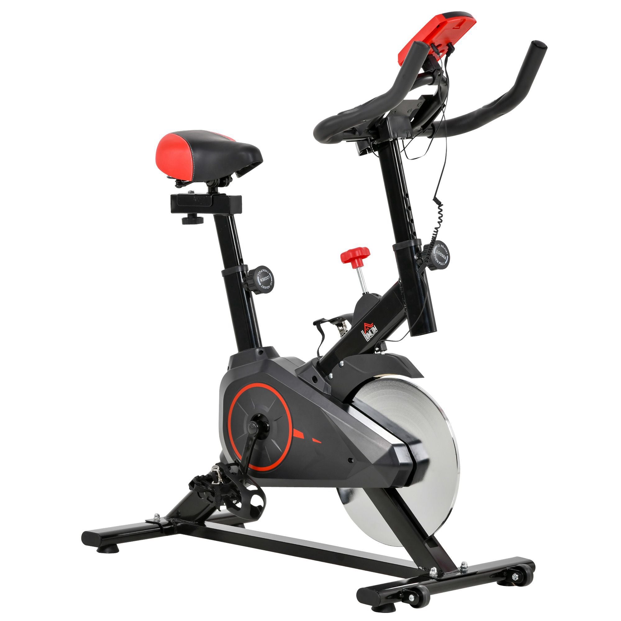 HOMCOM Indoor Cycling Bike Trainer Home Gym Fahrradtrainer Fitnessfahrrad 85 x 46 x 114 cm