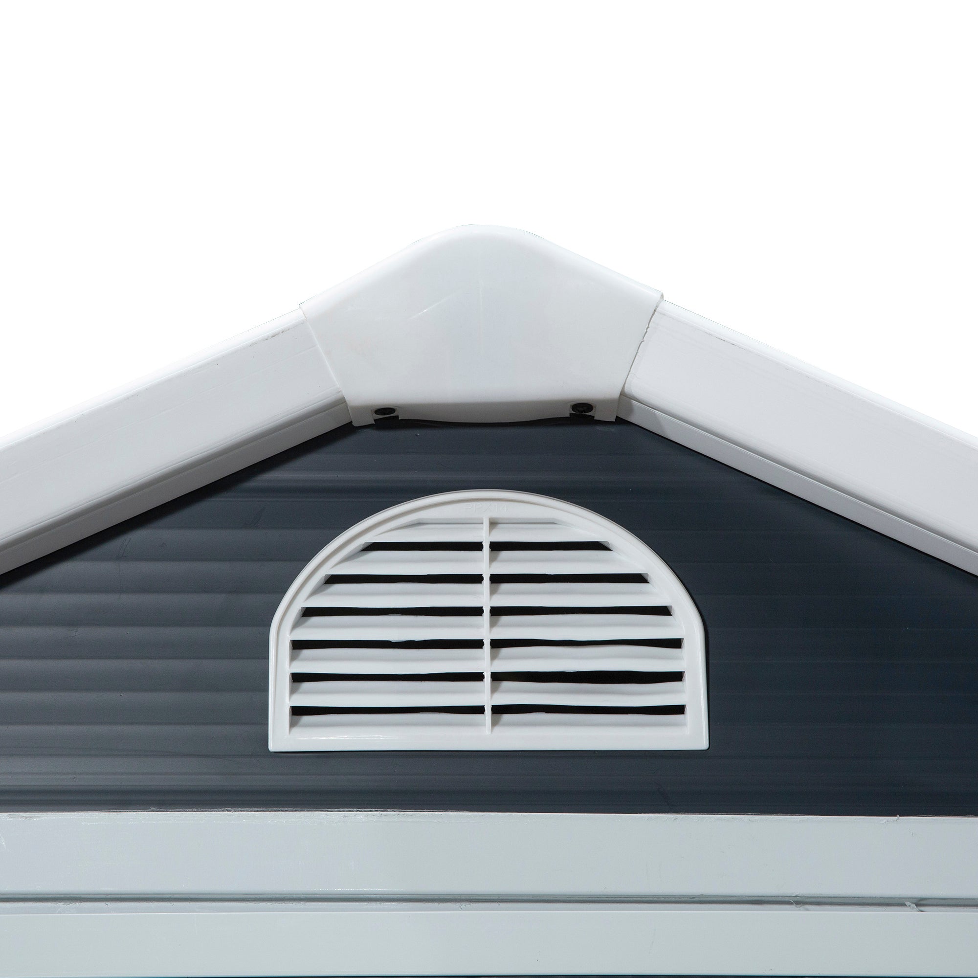 Outsunny Gerätehaus Kunststoff 1,9m² 134x104x204cm Geräteschuppen mit Satteldach Tür wetterfest Gartenhaus Outdoor Garten Schuppen Schrank für Hinterhof Außenbereich Dunkelgrau