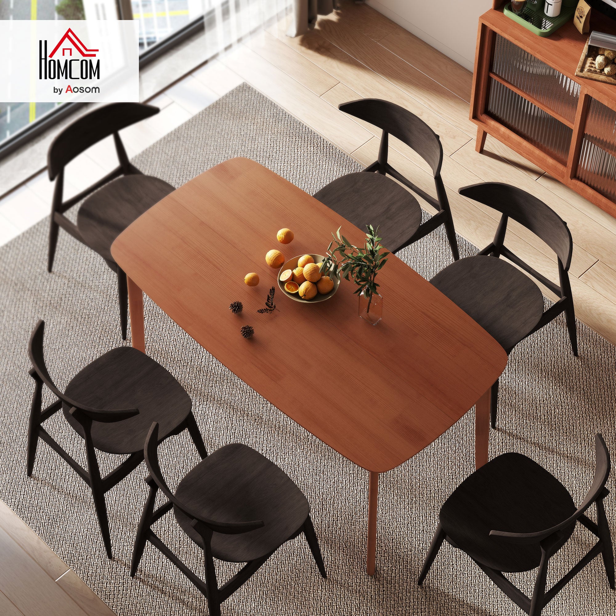 HOMCOM Esstisch, Landhausstil, lackierte Oberfläche, Holz, 150 x 80 cm, Braun