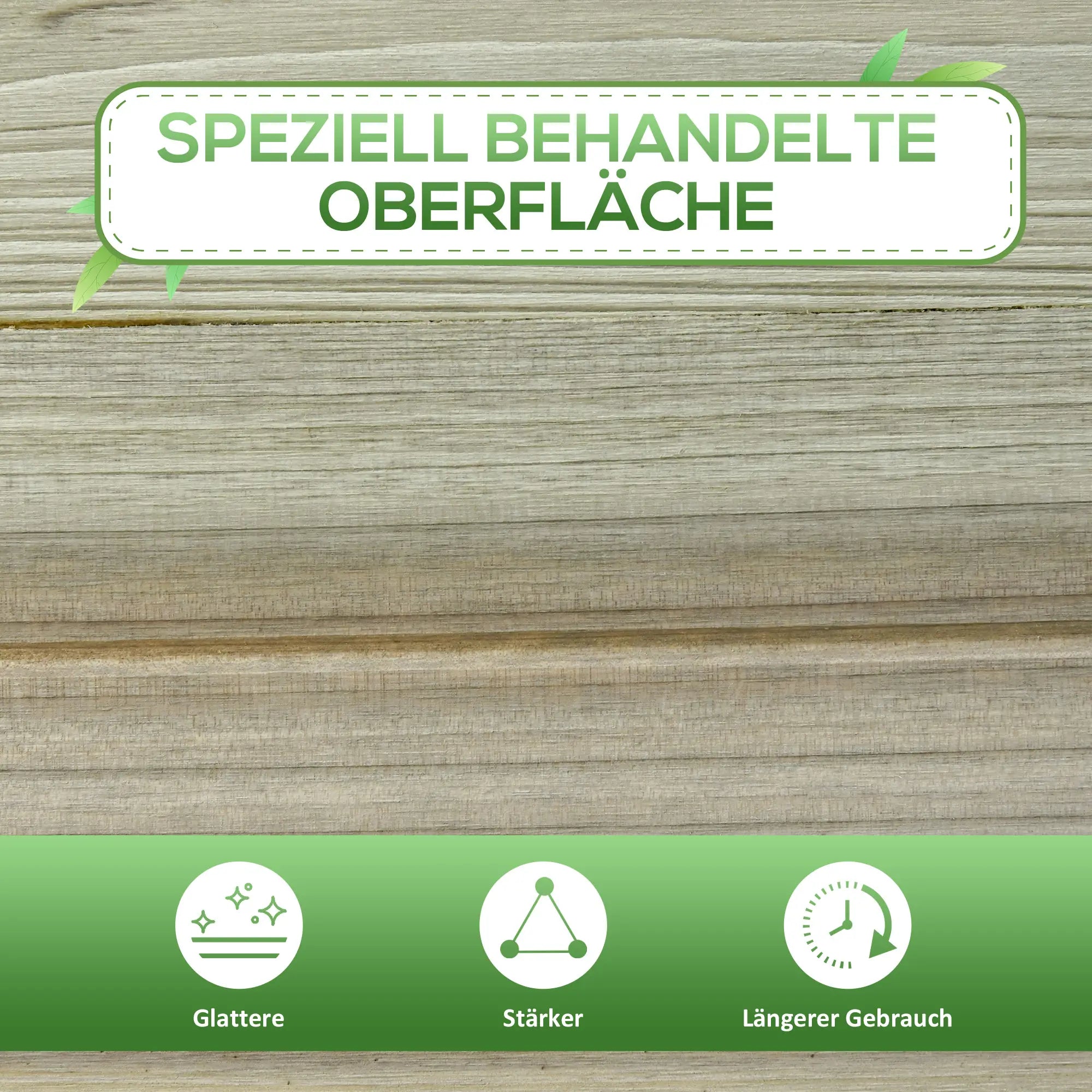 Outsunny Hochbeet, Erhöhter Pflanzkübel aus Holz mit unterem Regal, robuste Konstruktion, Ablauflöcher, 91L x 51B x 76H cm, Grün