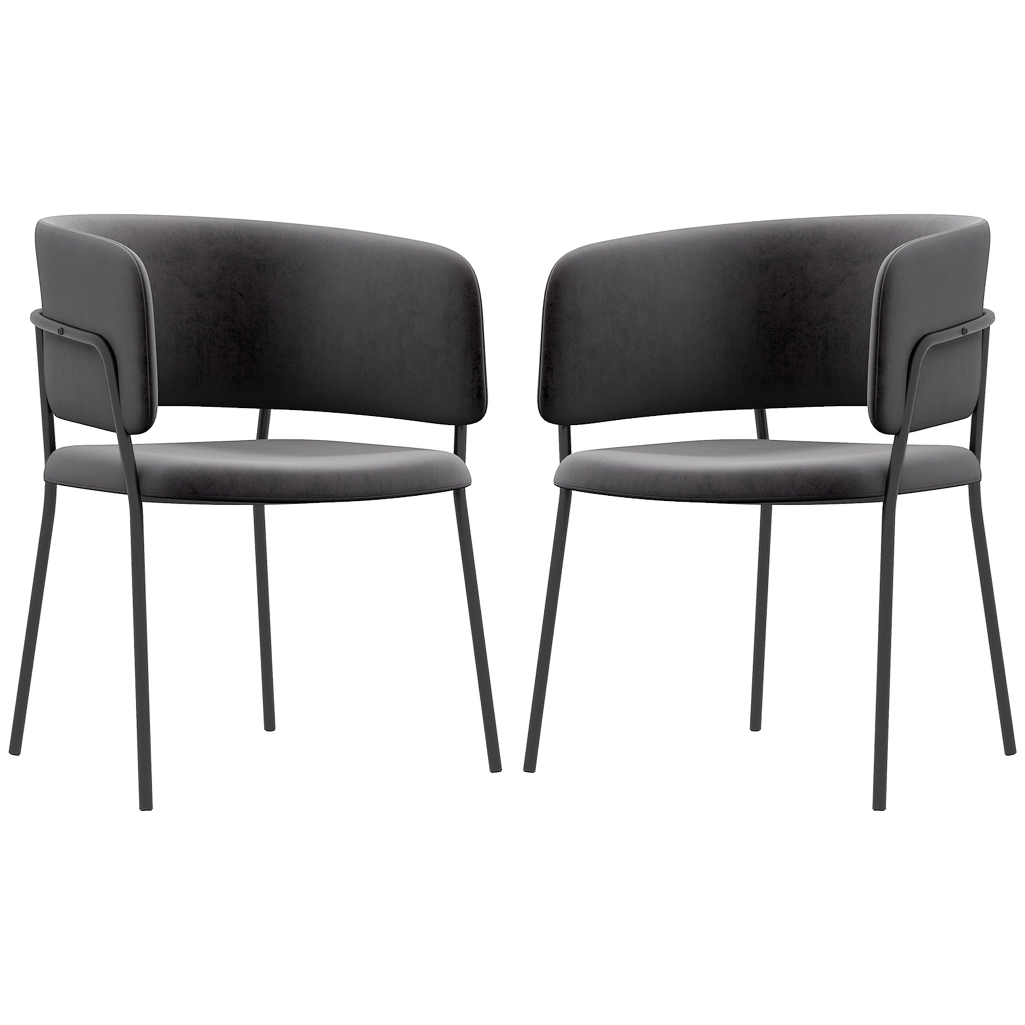 HOMCOM Polsterstuhl, modern und komfortabel, 57x53x73cm, Grau