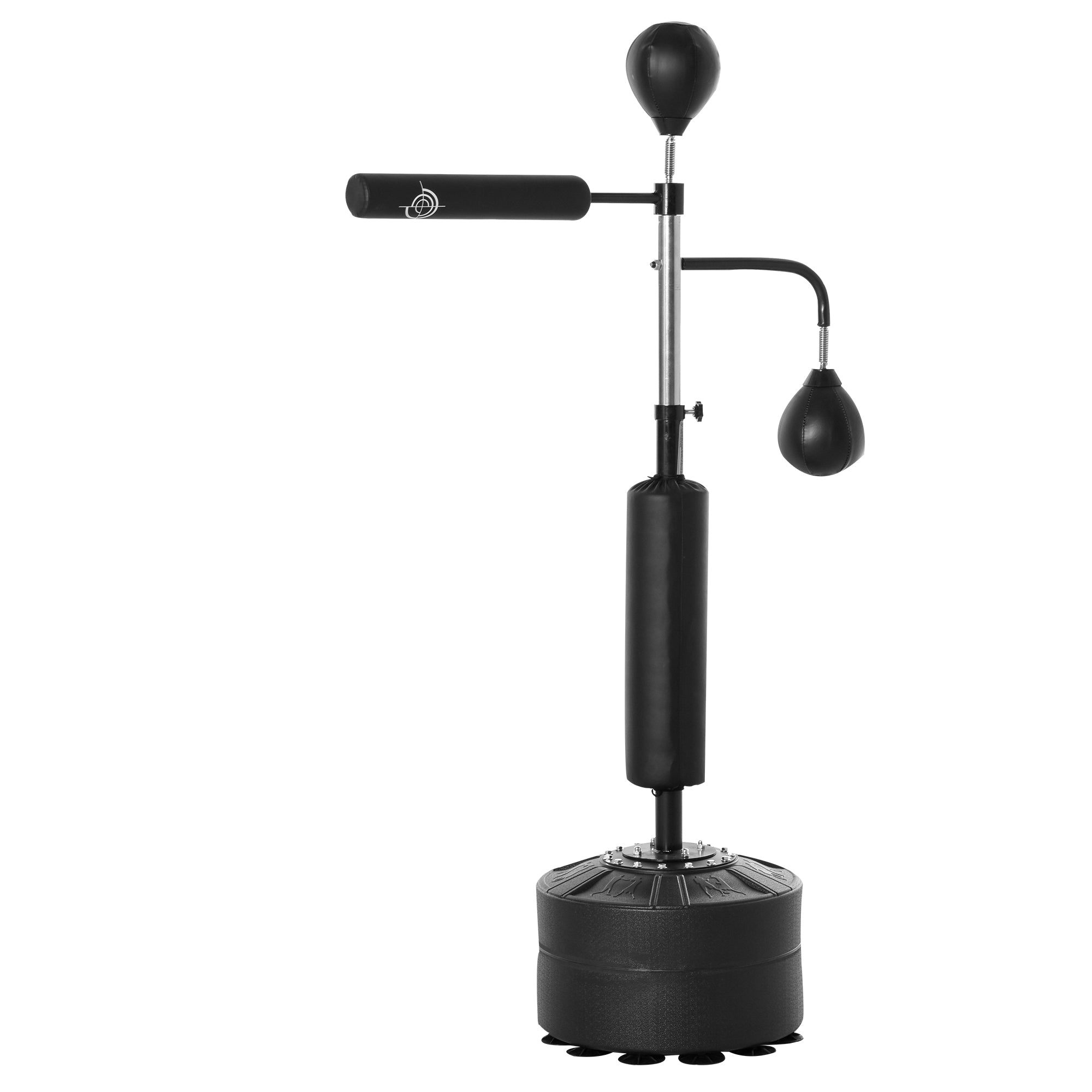 HOMCOM Boxstand Standbox-Trainer mit 2 Speedbällen Reflexstange und Saugnapf-Basis 160-230cm höhenverstellbar Geeignet für Erwachsene Jugendlichen Schwarz