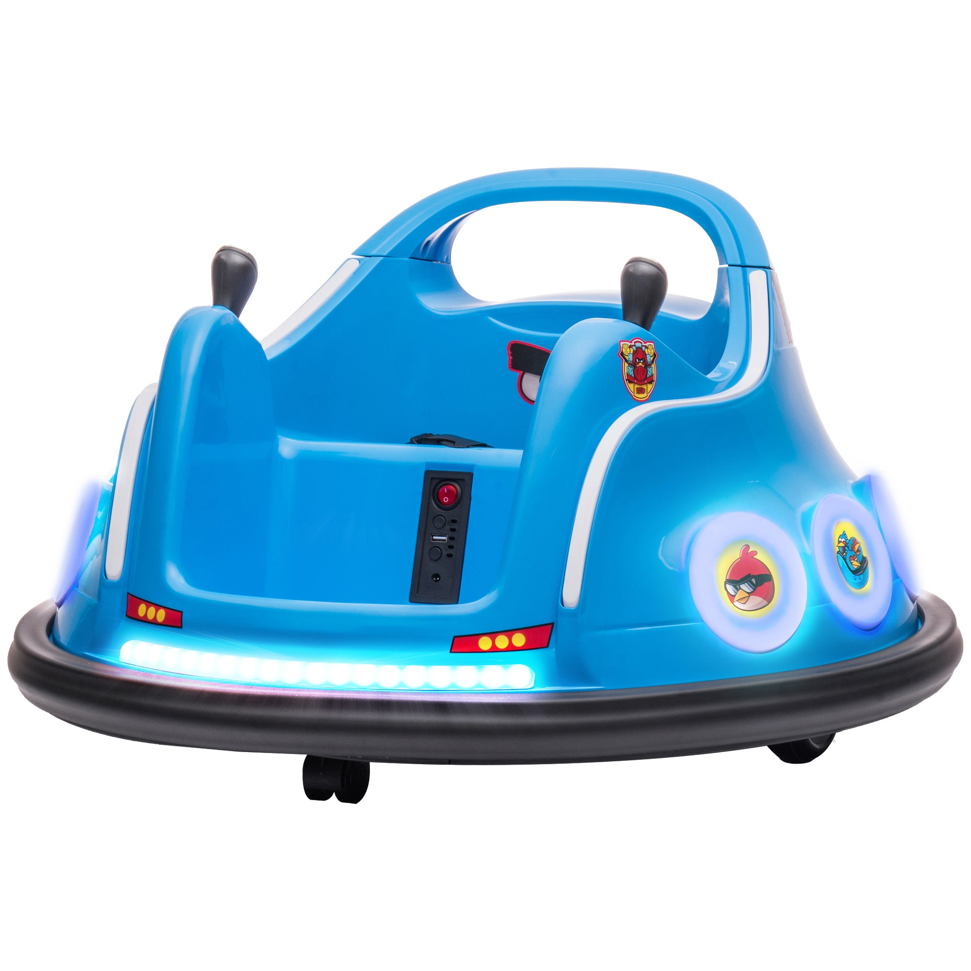 AIYAPLAY Kinder-Autoscooter, 360°-Drehung, für 3-5 Jahre, mit Fernbedienung, Musik, Blau