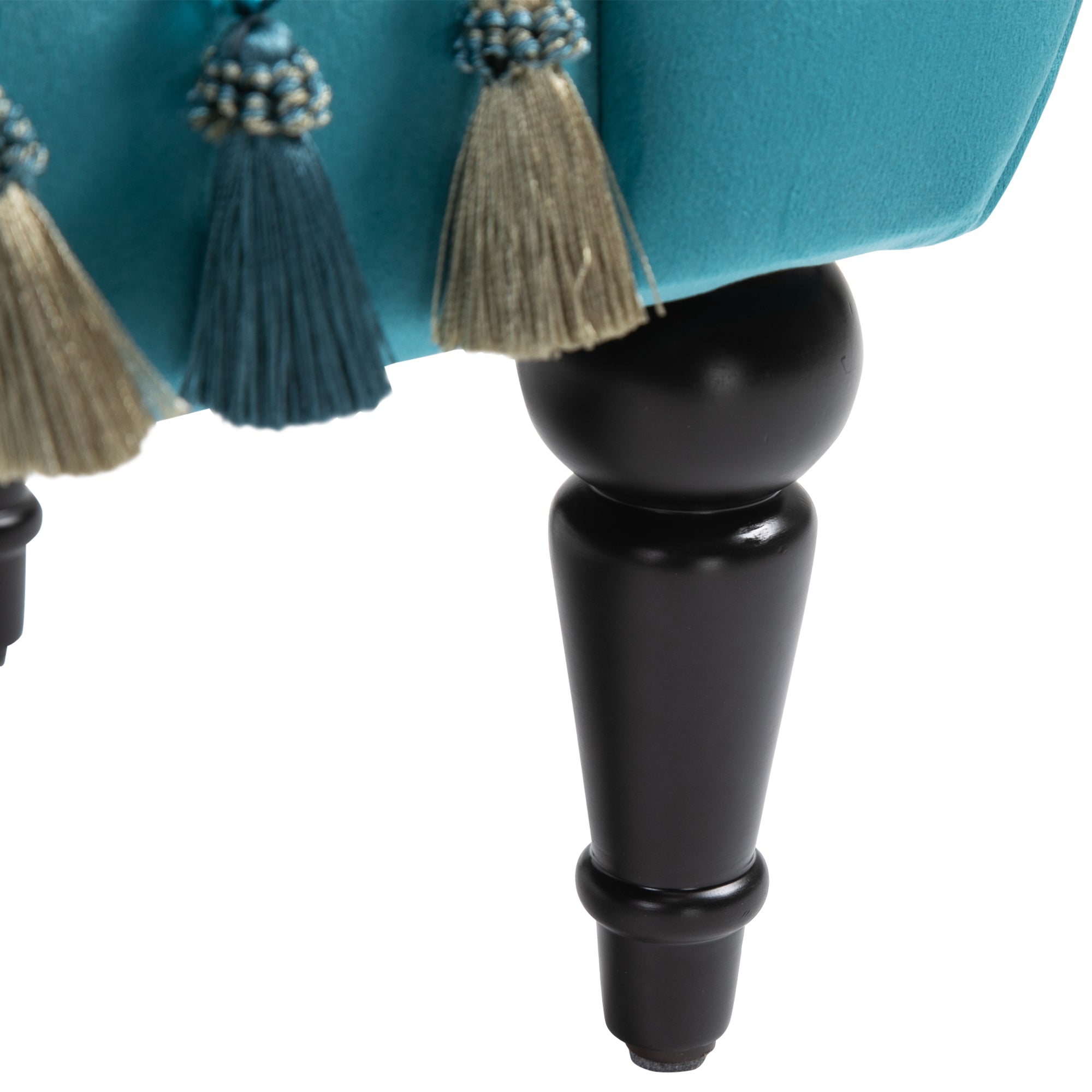 HOMCOM Sitzbank Polsterbank, Samtoptik, Luxus Bettbank mit Holzbeine, Flurbank für Schlafzimmer, bis 150 kg Belastbar, Blau, 117 x 40 x 58 cm