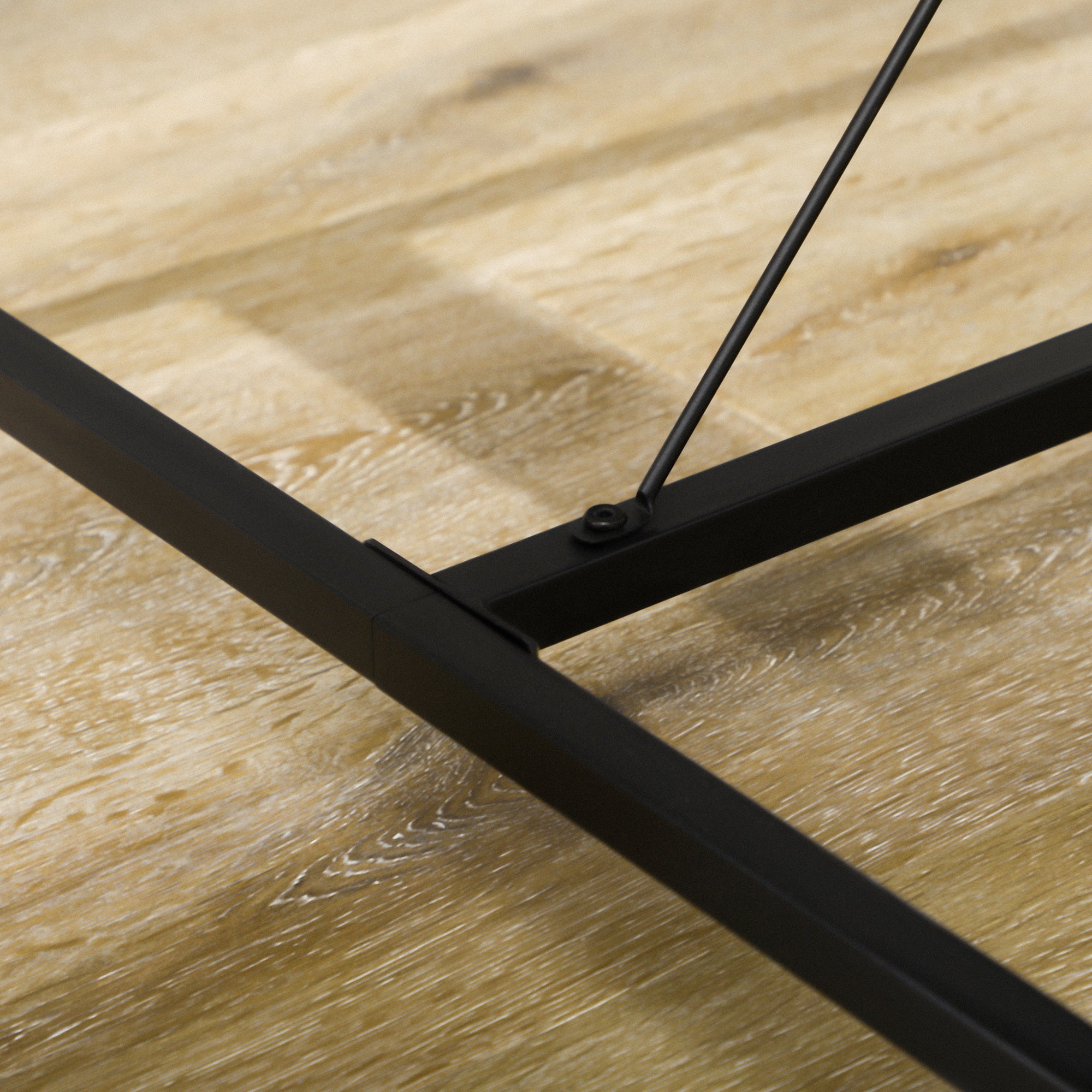 HOMCOM Essgruppe 4 Personen Esstisch mit 2 Bänken, Industriedesign, 120 cm x 70 cm x 75 cm, Schwarz + Natur