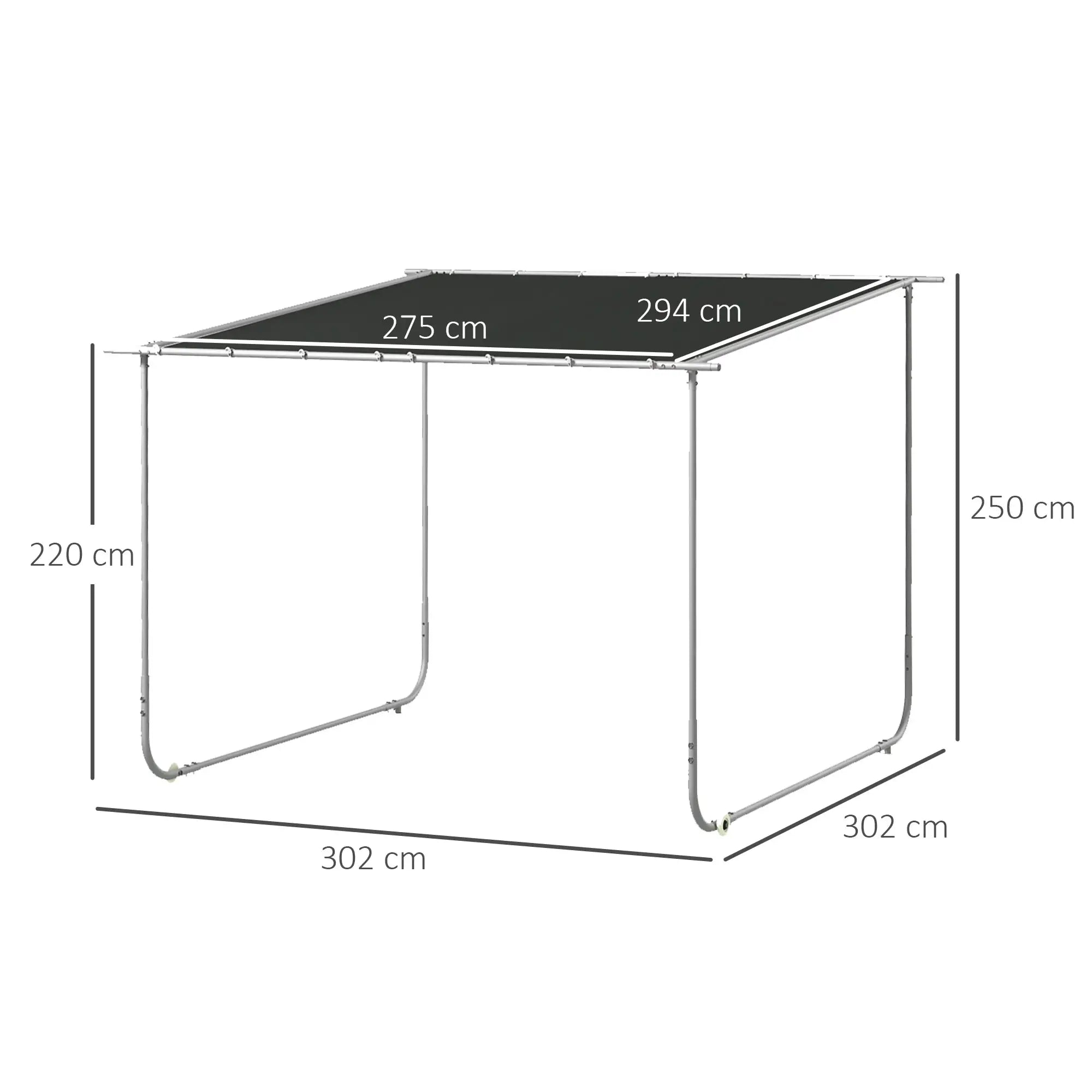 Pergola Pavillon 3x3?m mit UV-Schutz & Rollen, Oxford
