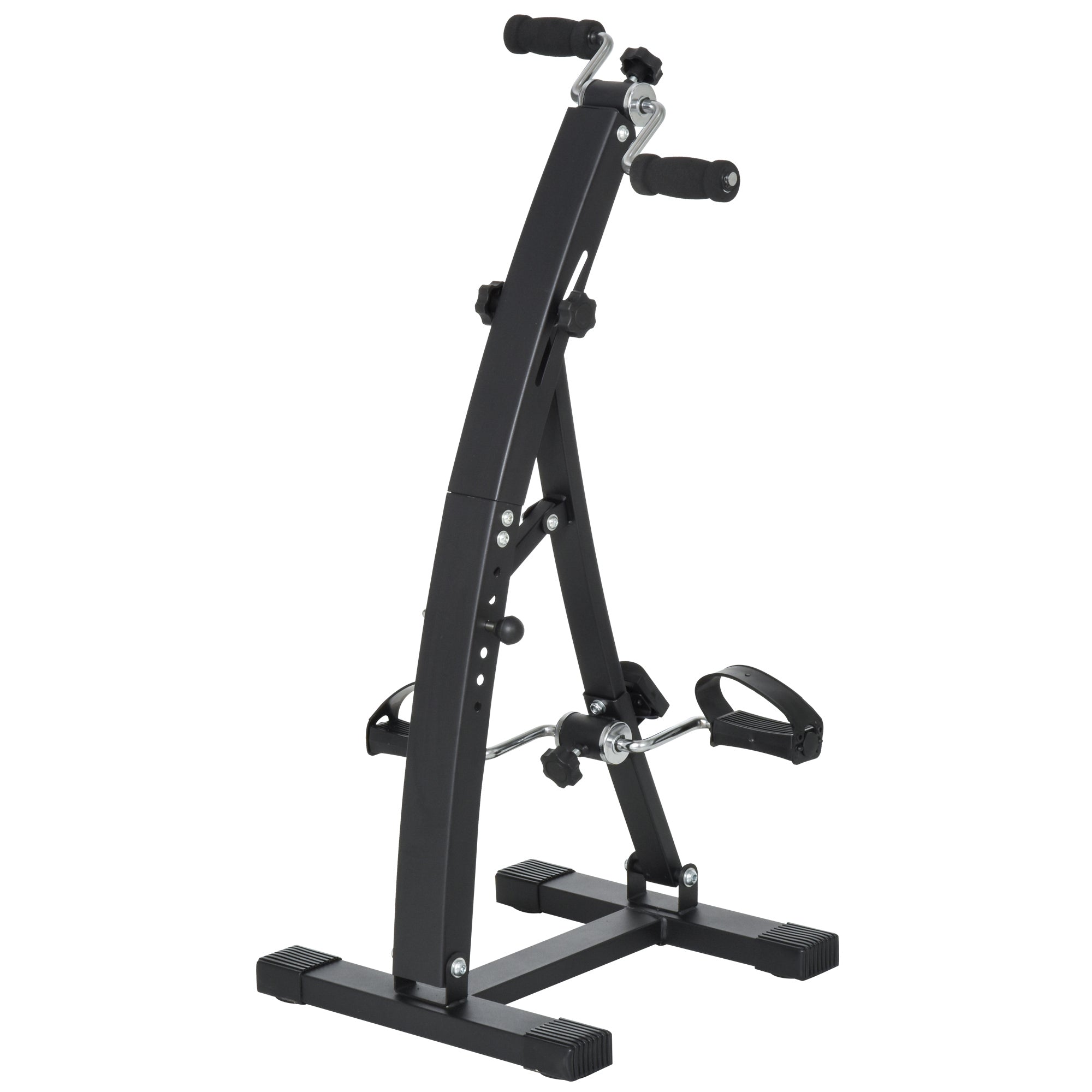 HOMCOM Pedaltrainer für Senioren extra Leise Mini Heimtrainer mit LCD Display Befestigungsband Arm- und Beintrainer Bewegungstrainer Tischfahrrad Mini Bike Fitnessgerät für Zuhause Büro