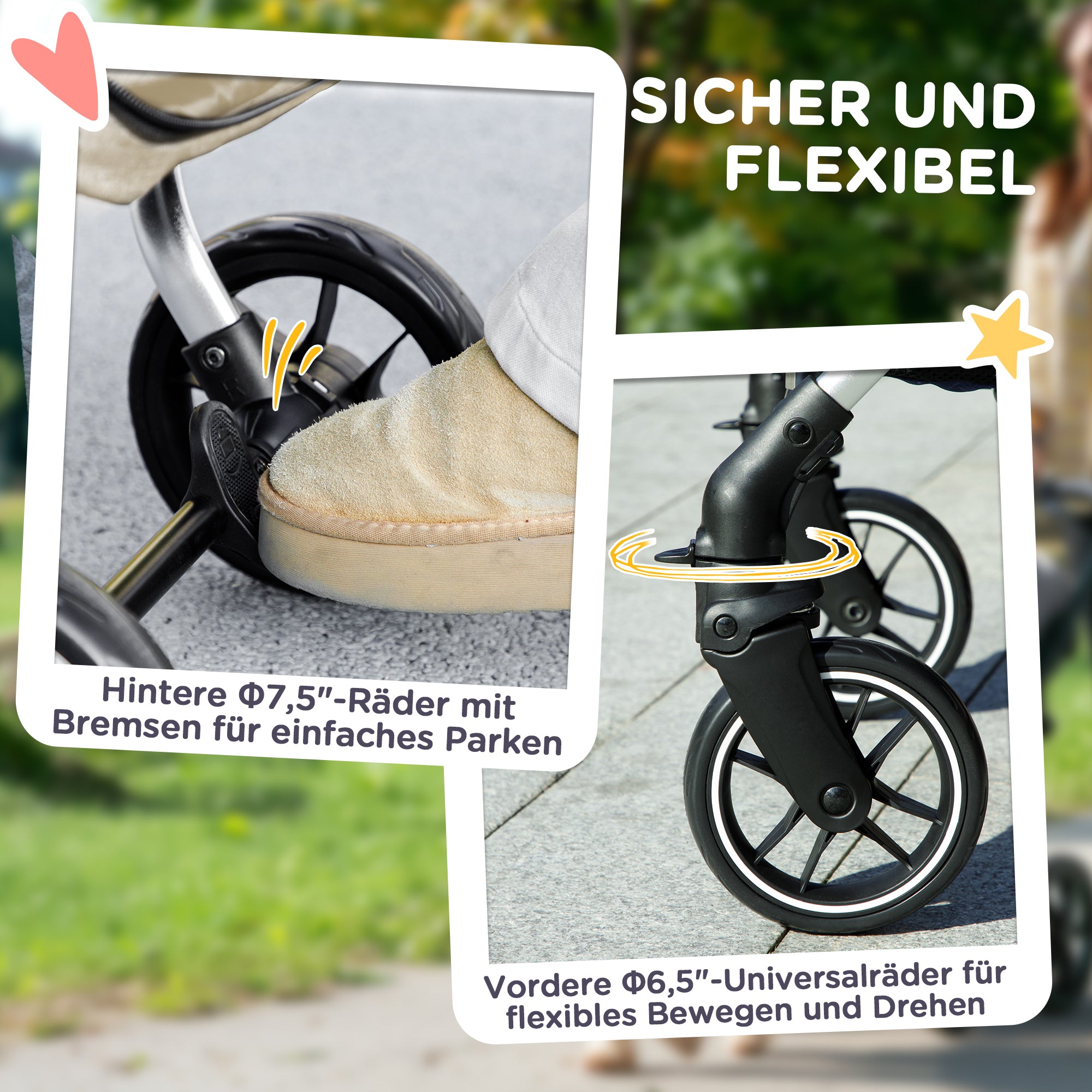 PawHut Hundewagen, Leichter und faltbarer Transportwagen für kleine Hunde, waschbares Kissen, Netzfenster, Khaki