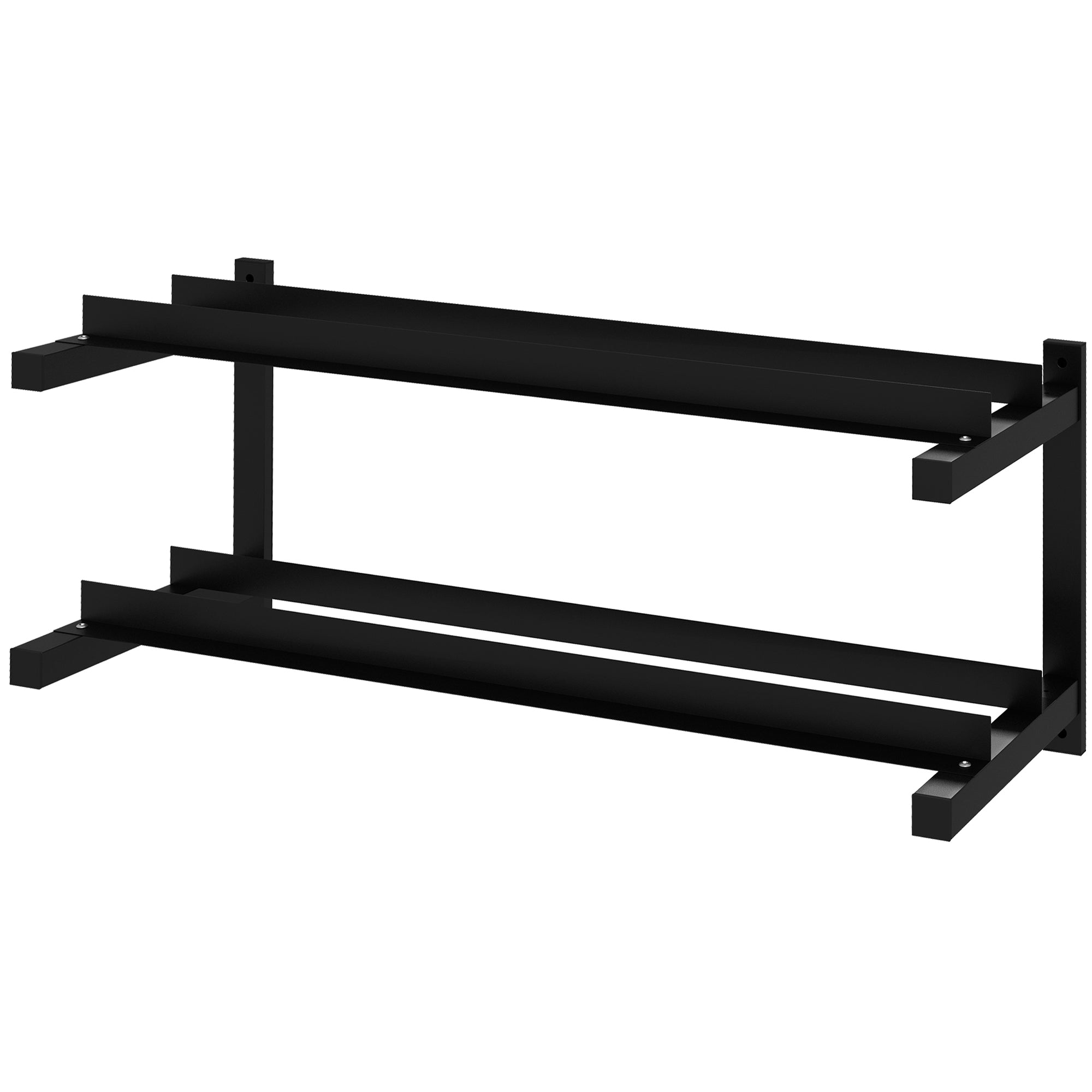 SPORTNOW Hantelständer, Hantelgestell, 2 Etagen, bis 70 kg, Stahl, 98x40x35 cm, Schwarz