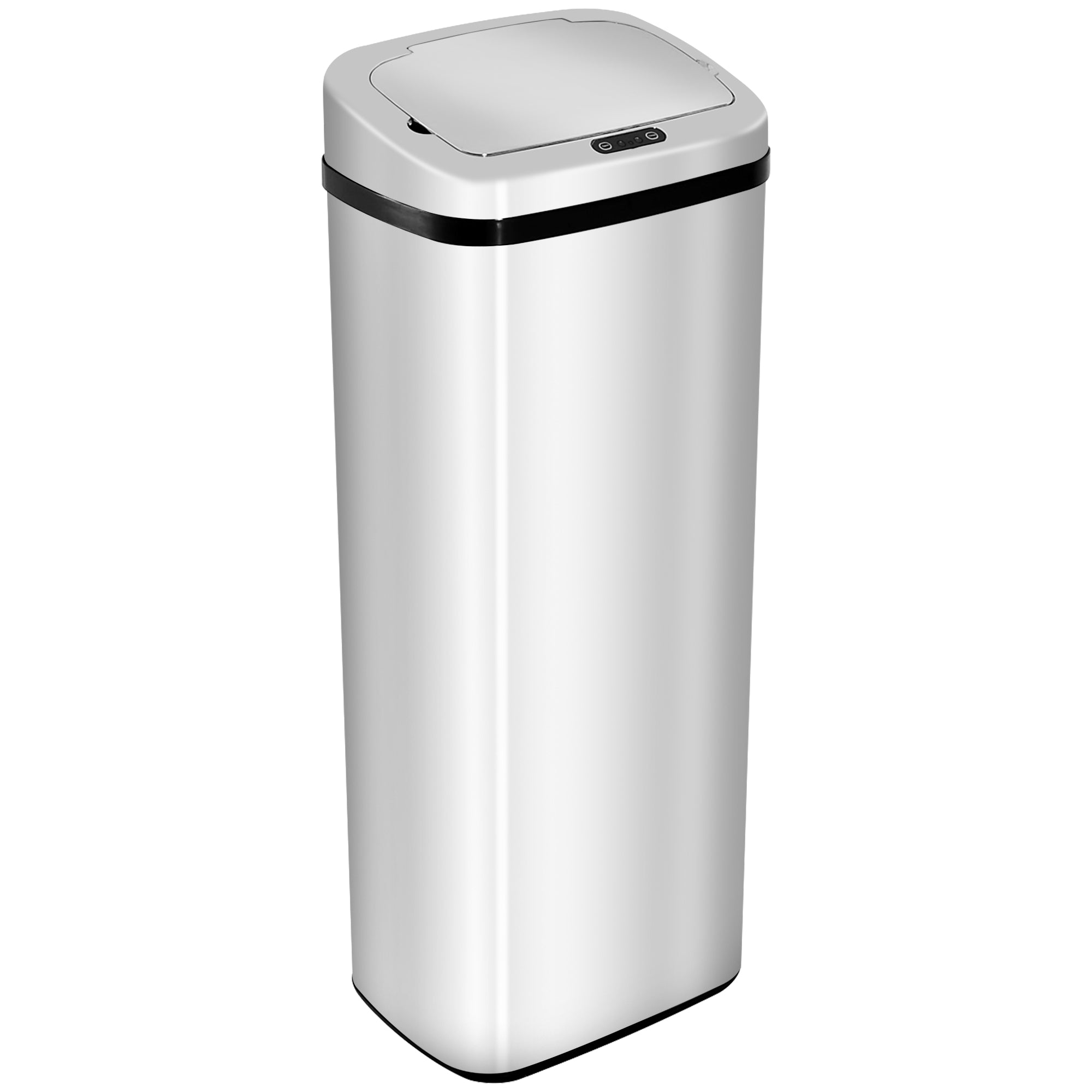 HOMCOM Sensor Mülleimer 50L Automatik Mülleimer mit Bewegungssensor, Wasserdichter Abfalleimer für Büro, Schlafzimmer, Küchen Edelstahl Silber