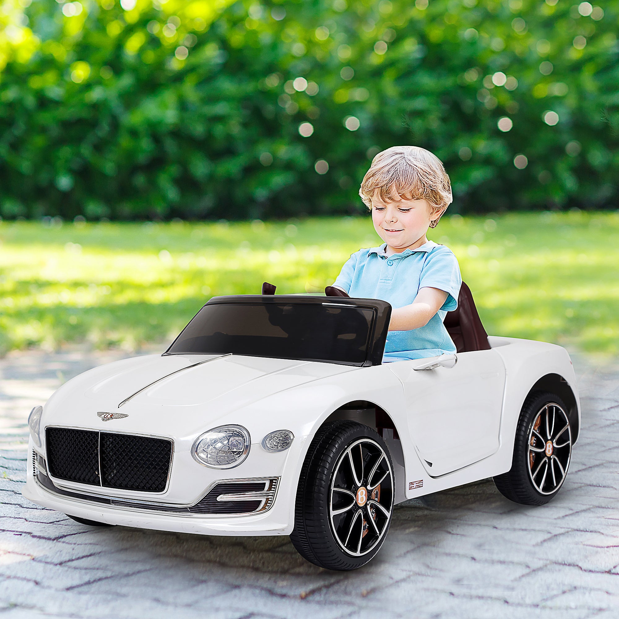 HOMCOM Kinder-Elektroauto Bentley GT lizenziert mit Fernbedienung Weiß