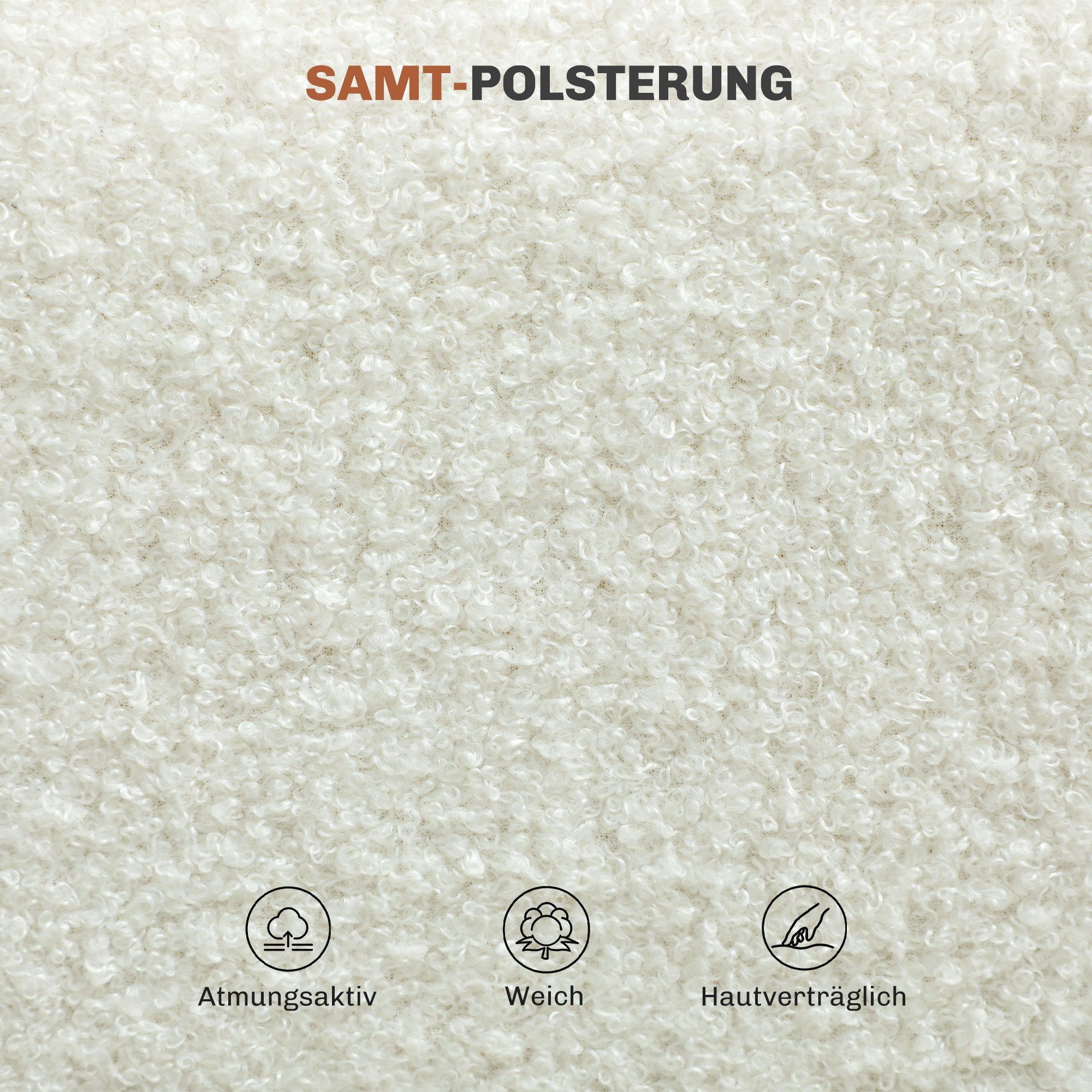 HOMCOM 4er-Set Esszimmerstühle, weicher Stoffbezug, Stahlbeine, armloses Design, Weiß