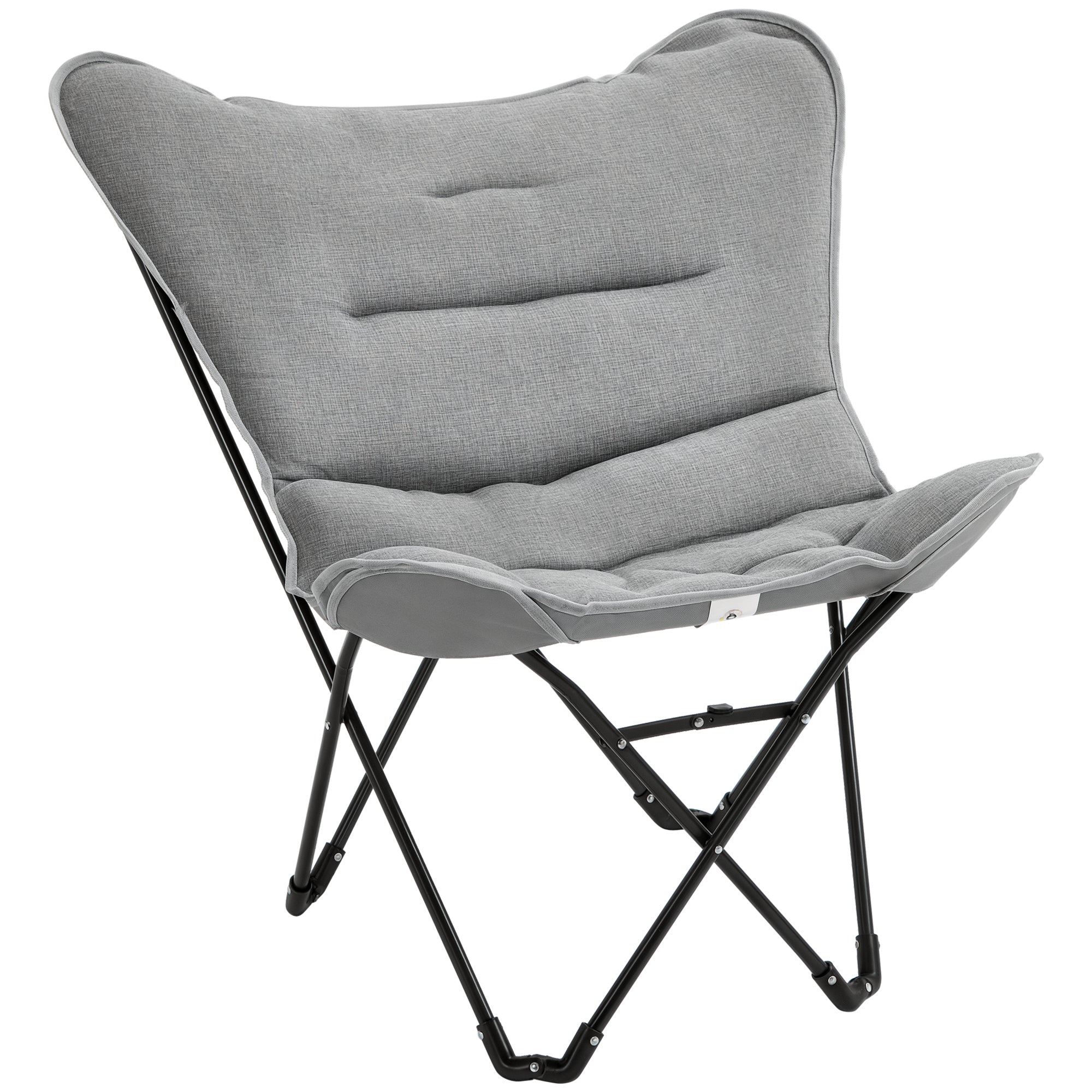 Outsunny Faltstuhl faltbar Campingstuhl gepolstert Outdoor Klappstuhl bis 120kg belastbar robust Angelstuhl Gartenstuhl für Garten Camping Strand