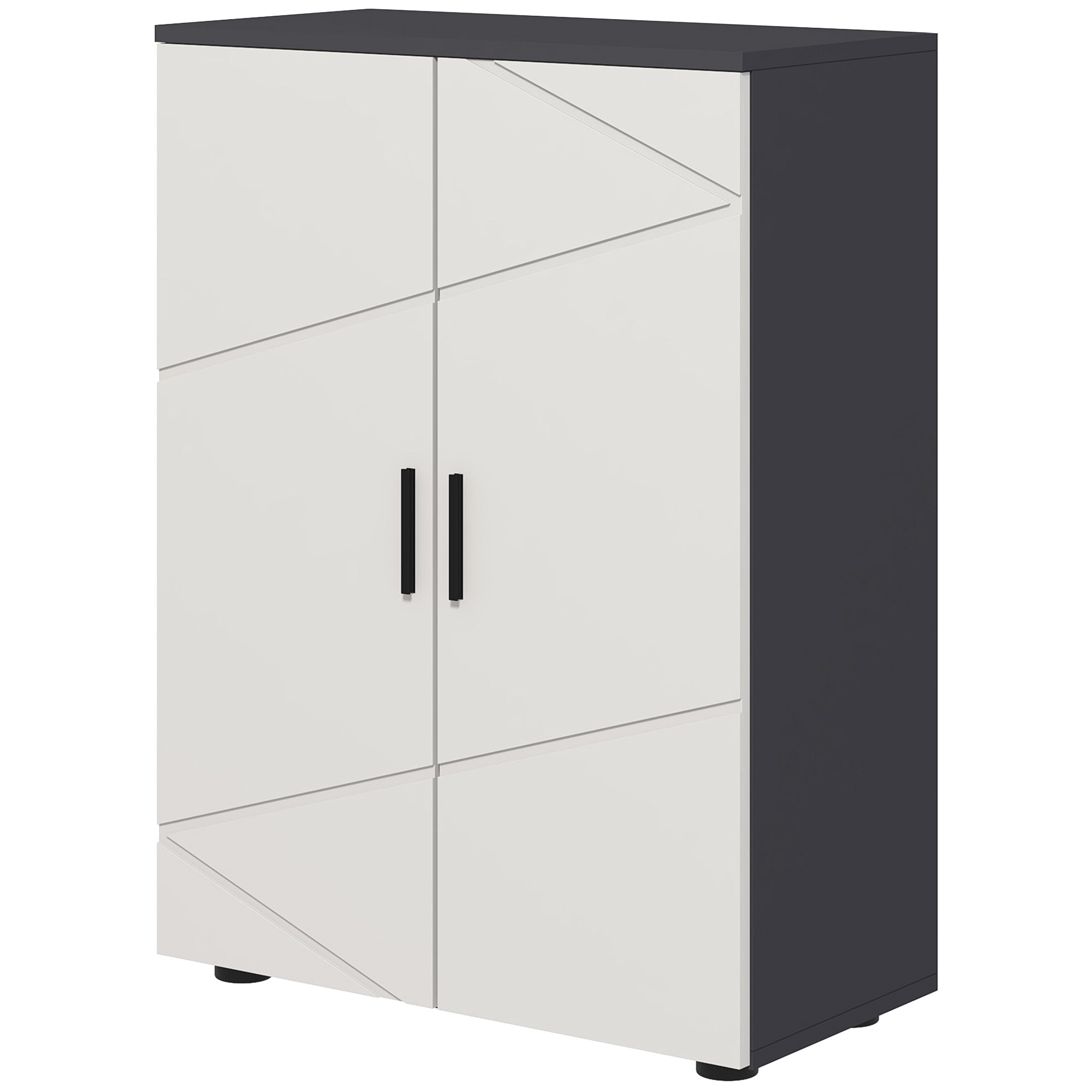 kleankin Badezimmerschrank, Badkommode, verstellbare Regale, bis zu 25 kg belastbar, Grau