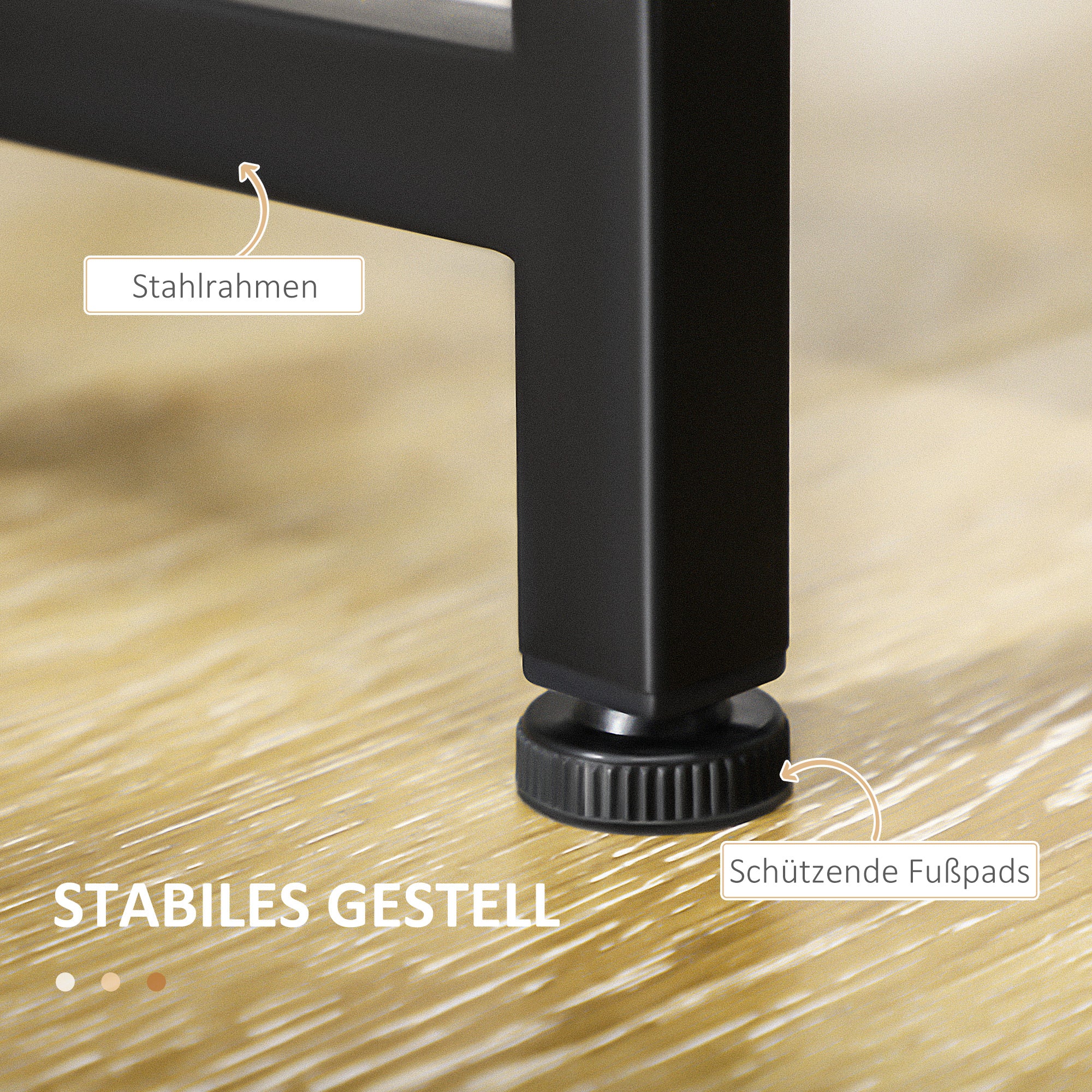 HOMCOM Essgruppe 4 Personen Esstisch mit 2 Bänken, Industriedesign, 120 cm x 70 cm x 75 cm, Schwarz + Natur