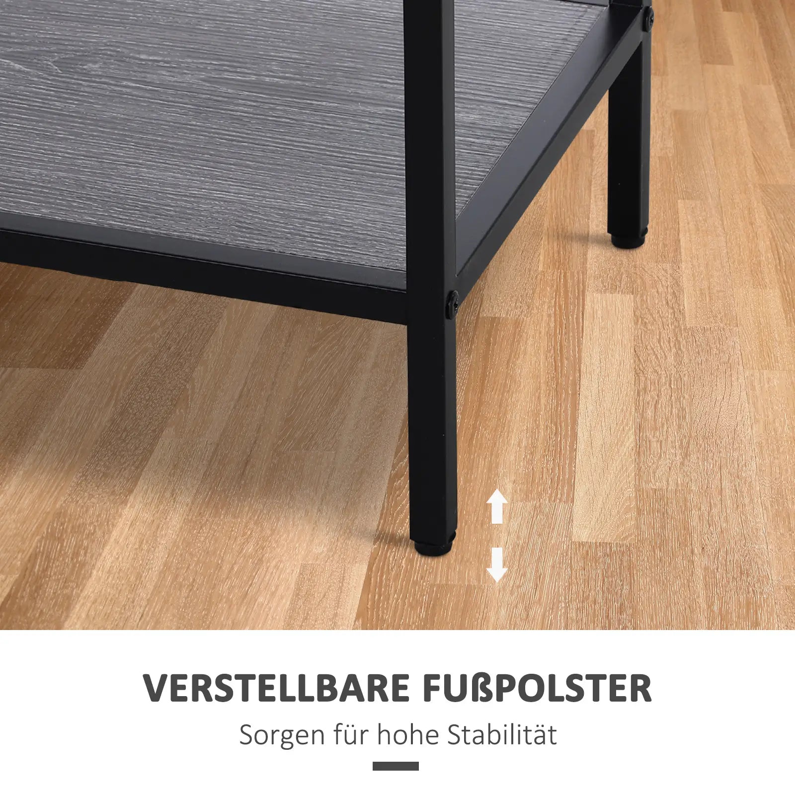 HOMCOM Konsolentisch Eingangstisch Beistelltisch 2 Schubladen Unterregal Stahl Grau 120 x 30 x 81,5 cm