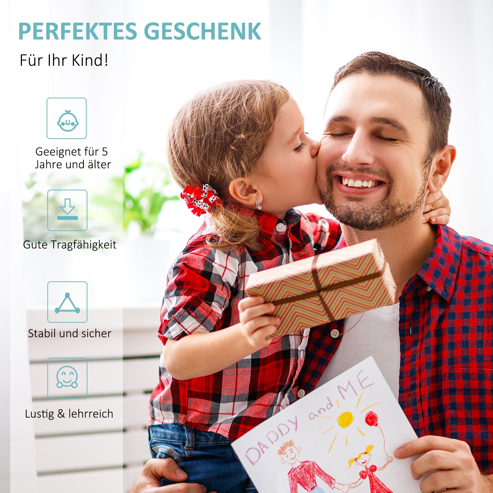 HOMCOM Kinderroller Lenker Verstellbar Scooter Tretroller Cityroller Kinder Roller Kickboard mit Luftreifen 12 Zoll ab 5 Jahre Blau 120 x 58 x 75-80 cm