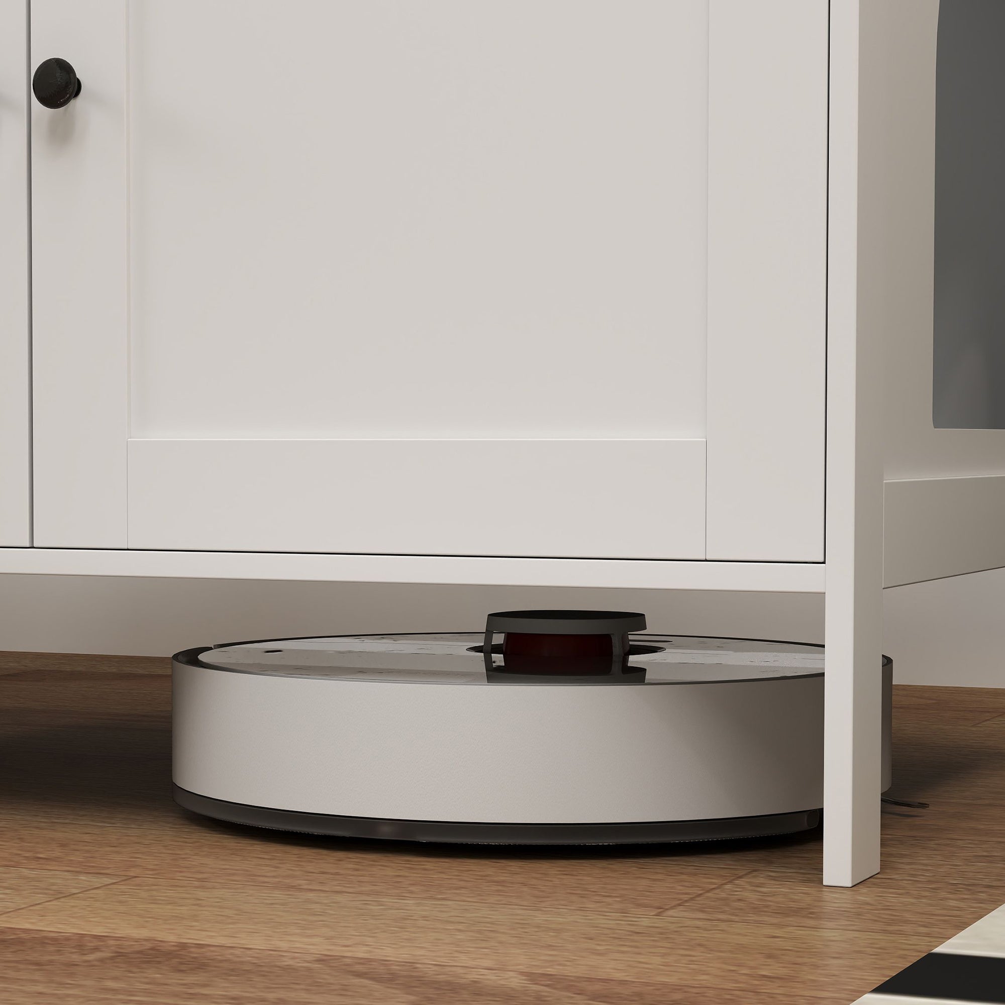 PawHut Katzenklo-Schrank Katzenhaus mit Tür Trennwand Katzentoilette für große Katzen 80 x 51 x 54 cm Weiß